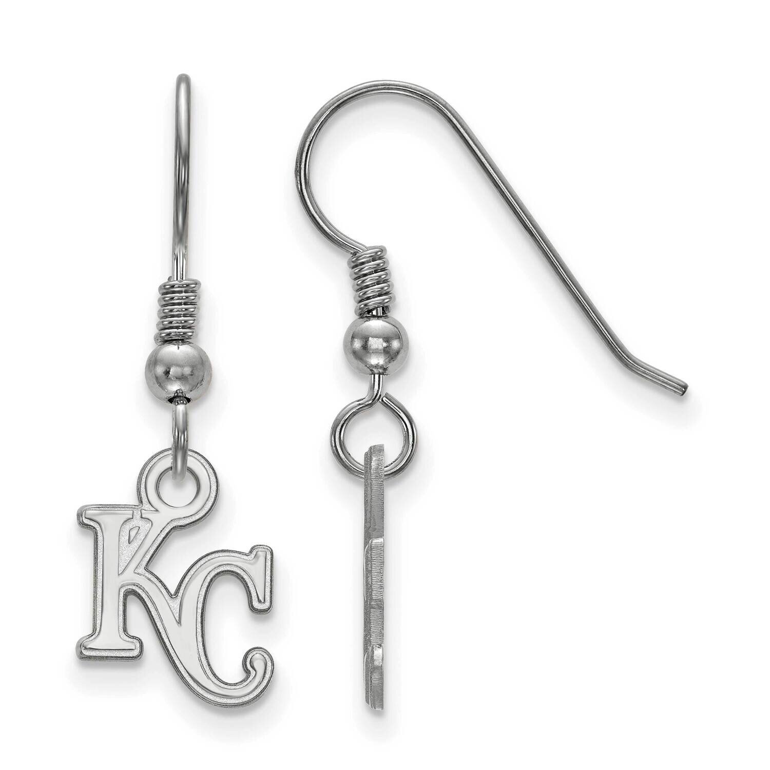 MLB Kansas City Royals Extra Small Dangle Earrings Sterling Silver Rhodium-plated SS025ROY, MPN: SS…