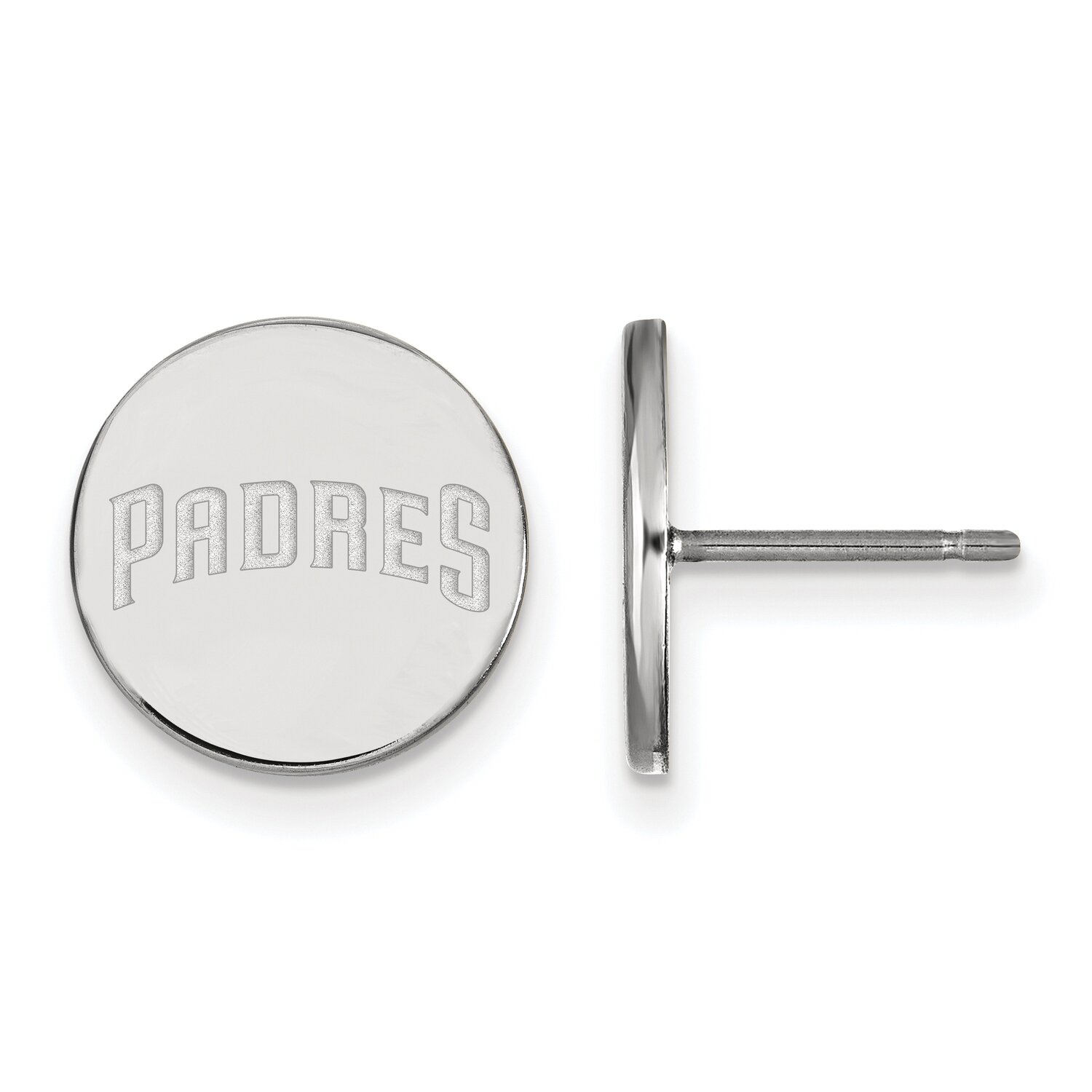 MLB San Diego Padres Small Disc Earrings Sterling Silver Rhodium-plated SS026PAD, MPN: SS026PAD, 88…