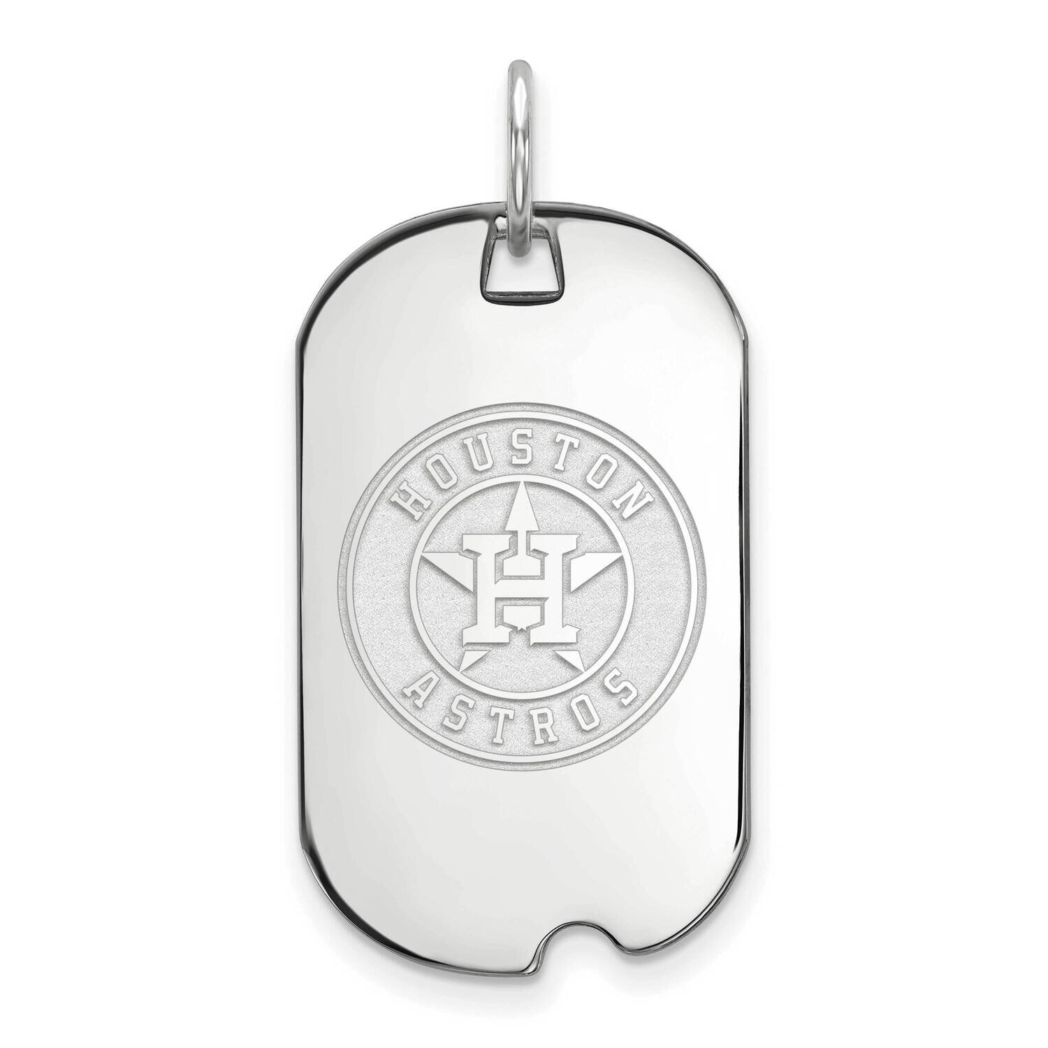 MLB Houston Astros Small Dog Tag Pendant Sterling Silver Rhodium-plated SS029AST