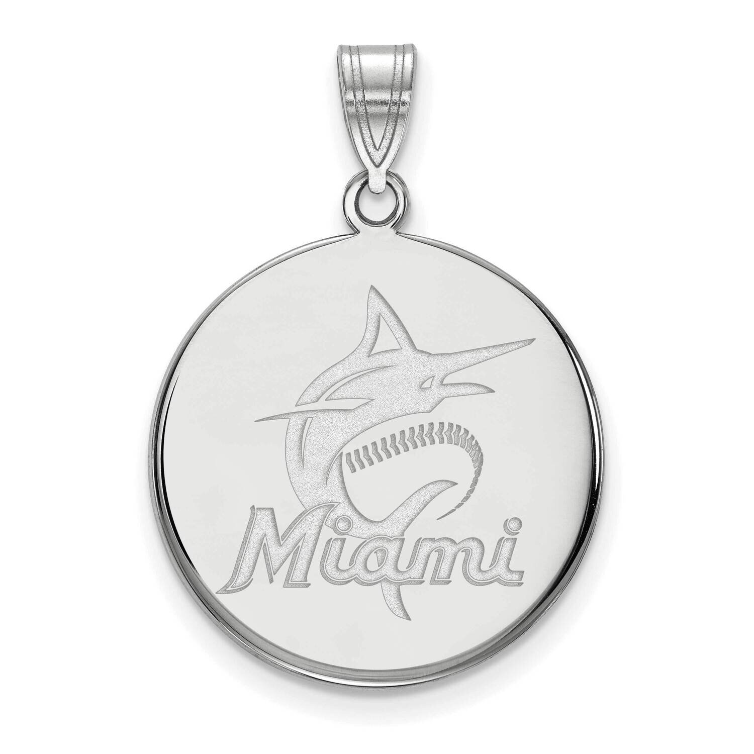 MLB Miami Marlins Large Disc Pendant Sterling Silver Rhodium-plated SS030MIN, MPN: SS030MIN, 191101…