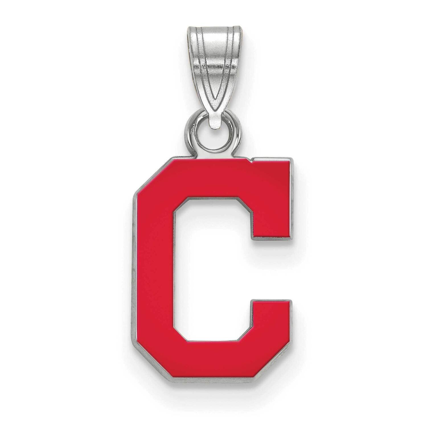MLB Cleveland Indians Small Enamel Pendant Sterling Silver Rhodium-plated SS031IND