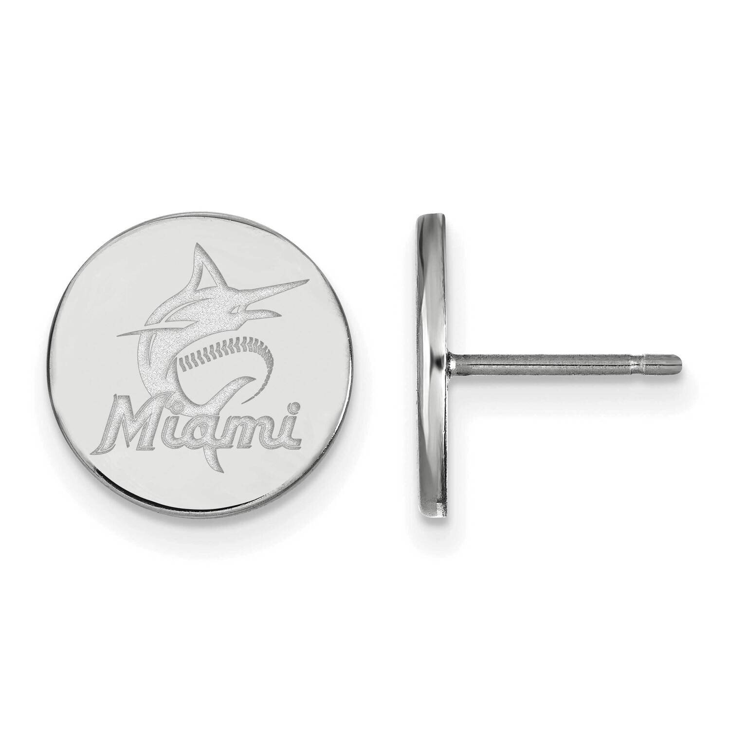 MLB Miami Marlins Small Disc Earrings Sterling Silver Rhodium-plated SS032MIN, MPN: SS032MIN, 19110…
