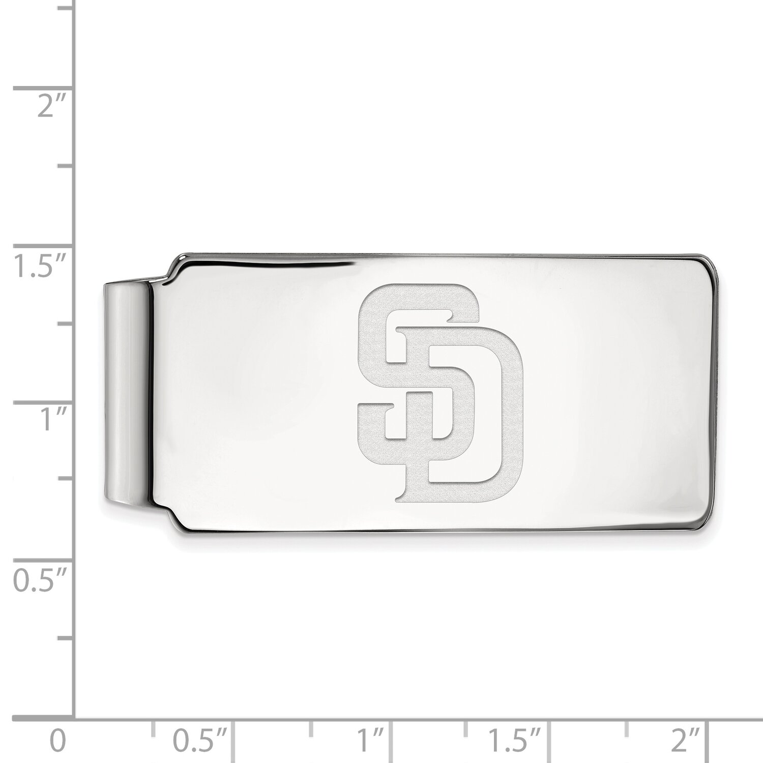 MLB San Diego Padres Money Clip Sterling Silver Rhodium-plated SS035PAD