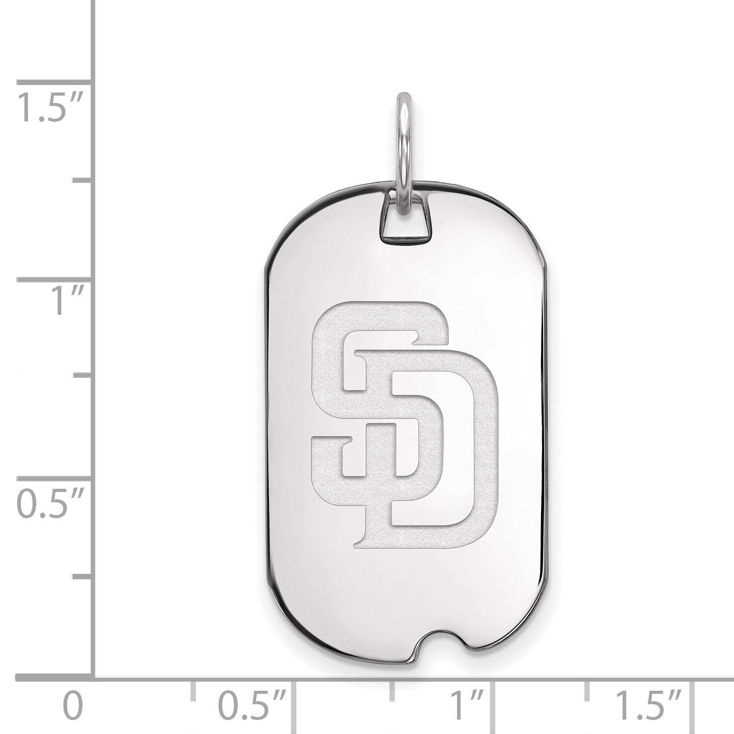 MLB San Diego Padres Small Dog Tag Pendant Sterling Silver Rhodium-plated SS036PAD, MPN: SS036PAD, …