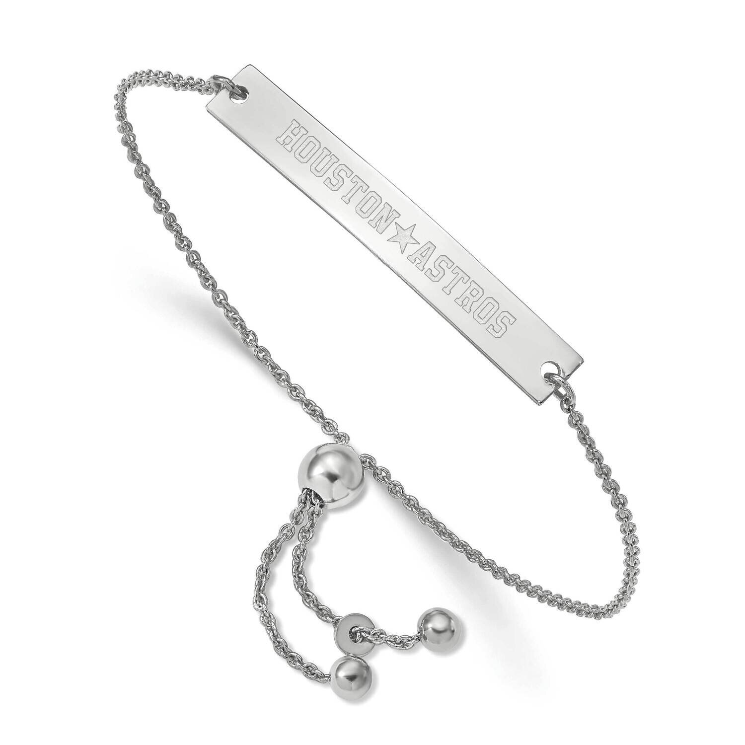 Houston Astros Bar Adjustable Bracelet Team Script Sterling Silver SS040AST-9