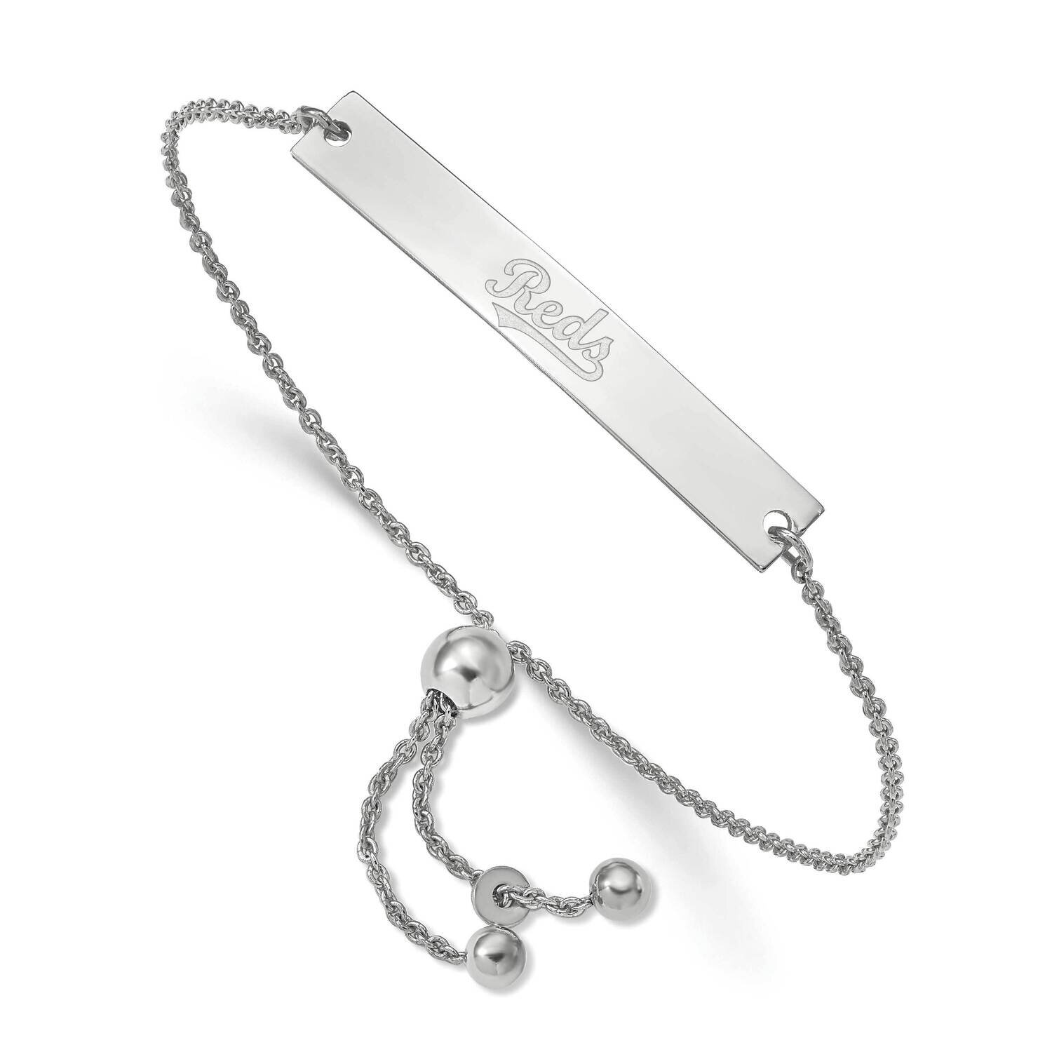 Cincinnati Reds Bar Adjustable Bracelet Team Script Sterling Silver SS040RDS-9
