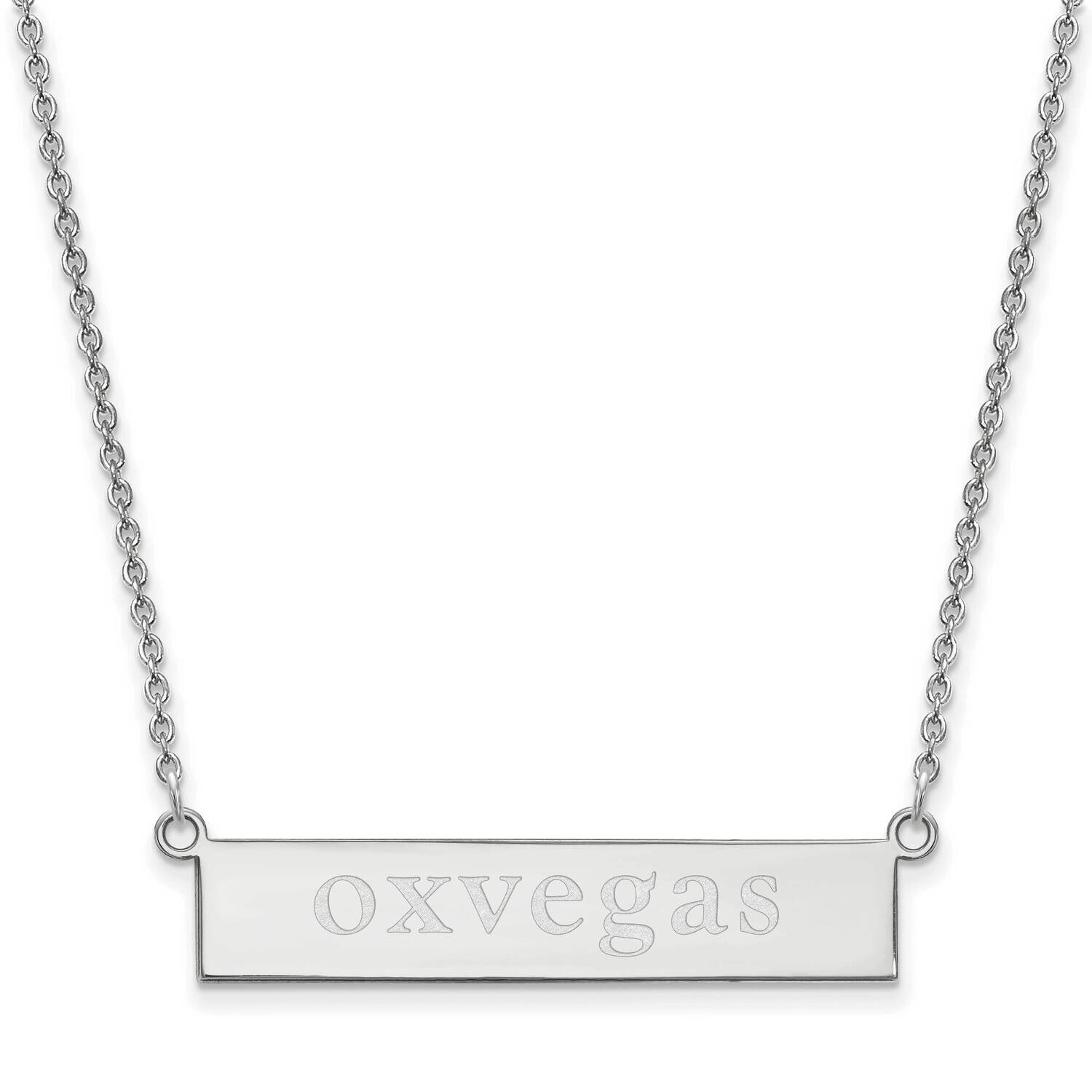 Miami University Small Bar Necklace Sterling Silver Rhodium-plated SS042MU-18, MPN: SS042MU-18, 191…