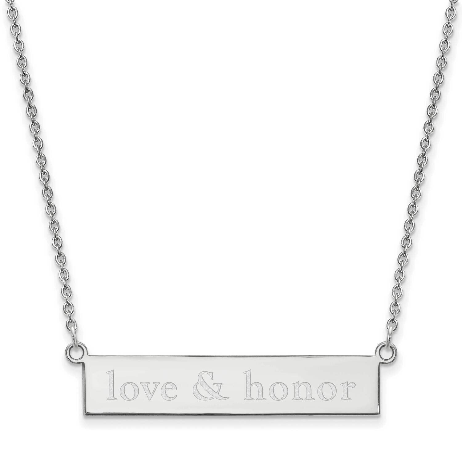Miami University Small Bar Necklace Sterling Silver Rhodium-plated SS043MU-18, MPN: SS043MU-18, 191…