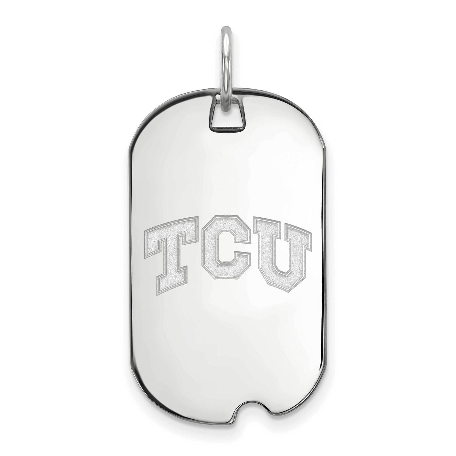 Texas Christian University Small Dog Tag Sterling Silver SS048TCU