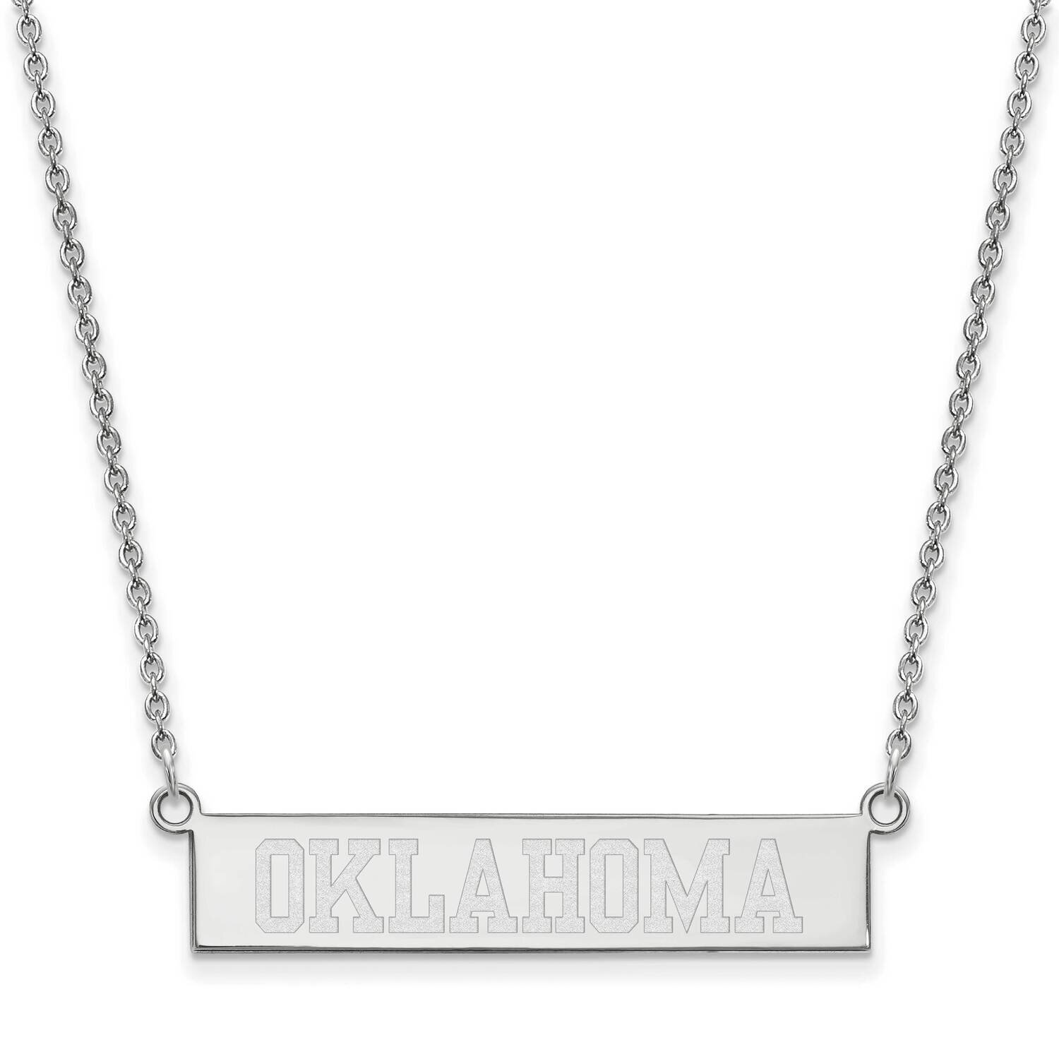 The University of Oklahoma Small Bar Necklace Sterling Silver Rhodium-plated SS061UOK-18, MPN: SS06…