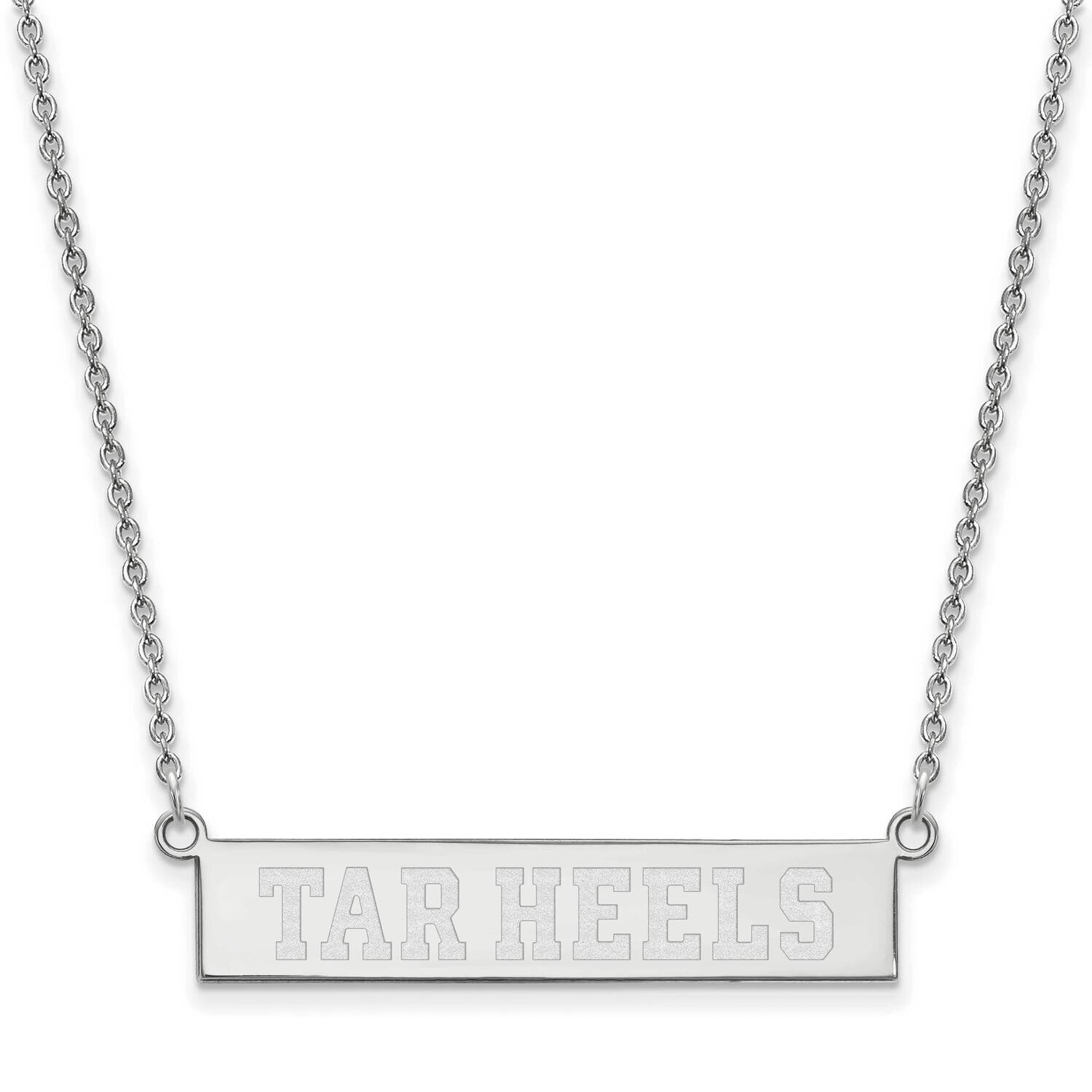 University of North Carolina Small Bar Necklace Sterling Silver Rhodium-plated SS062UNC-18, MPN: SS…