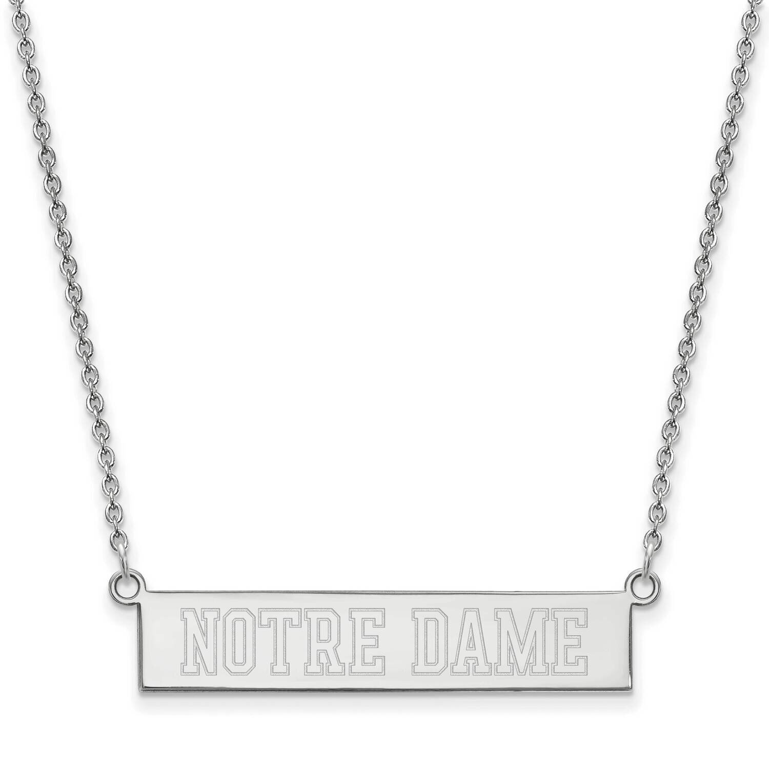 University of Notre Dame Small Bar Necklace Sterling Silver Rhodium-plated SS071UND-18