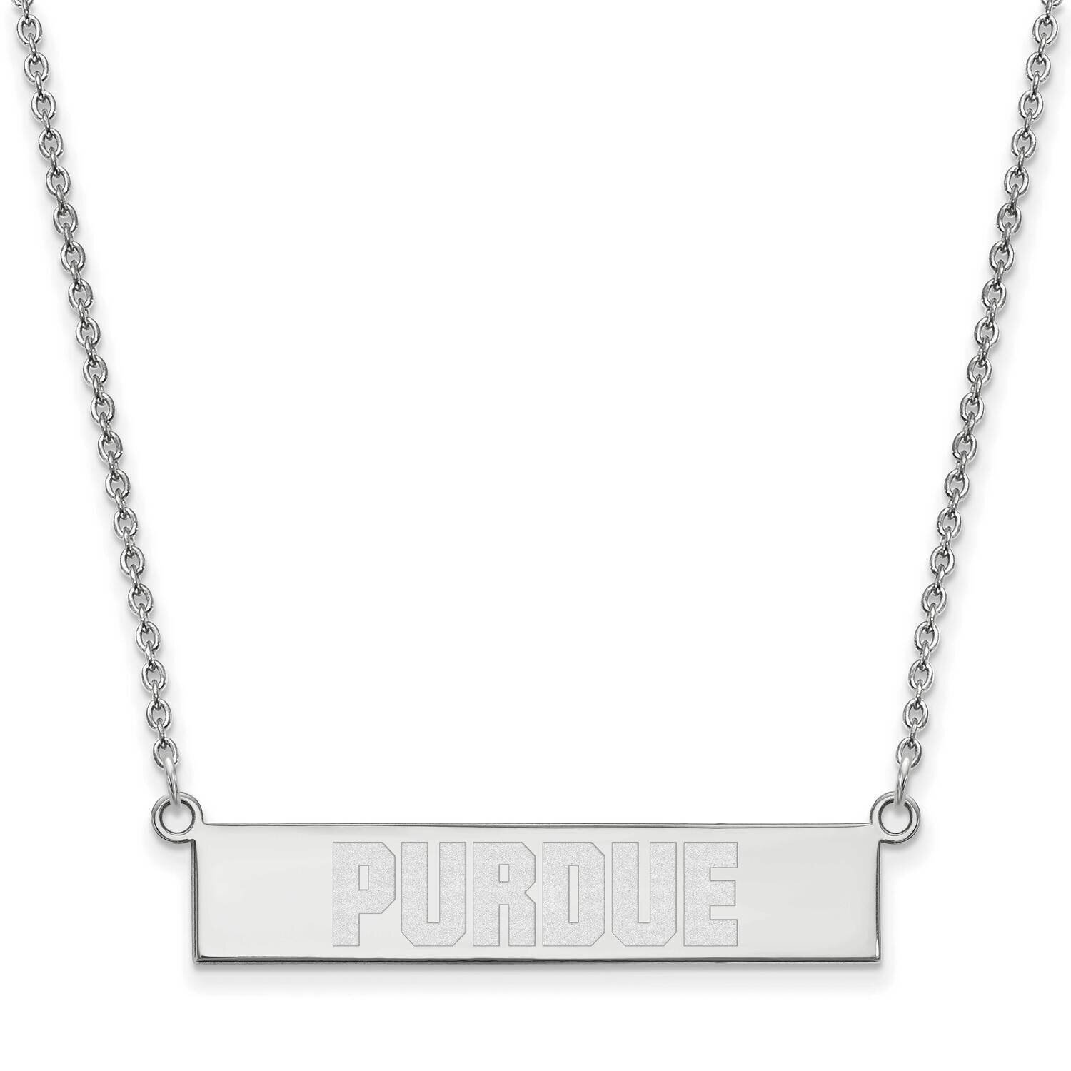 Purdue University Small Bar Necklace Sterling Silver Rhodium-plated SS082PU-18, MPN: SS082PU-18, 19…