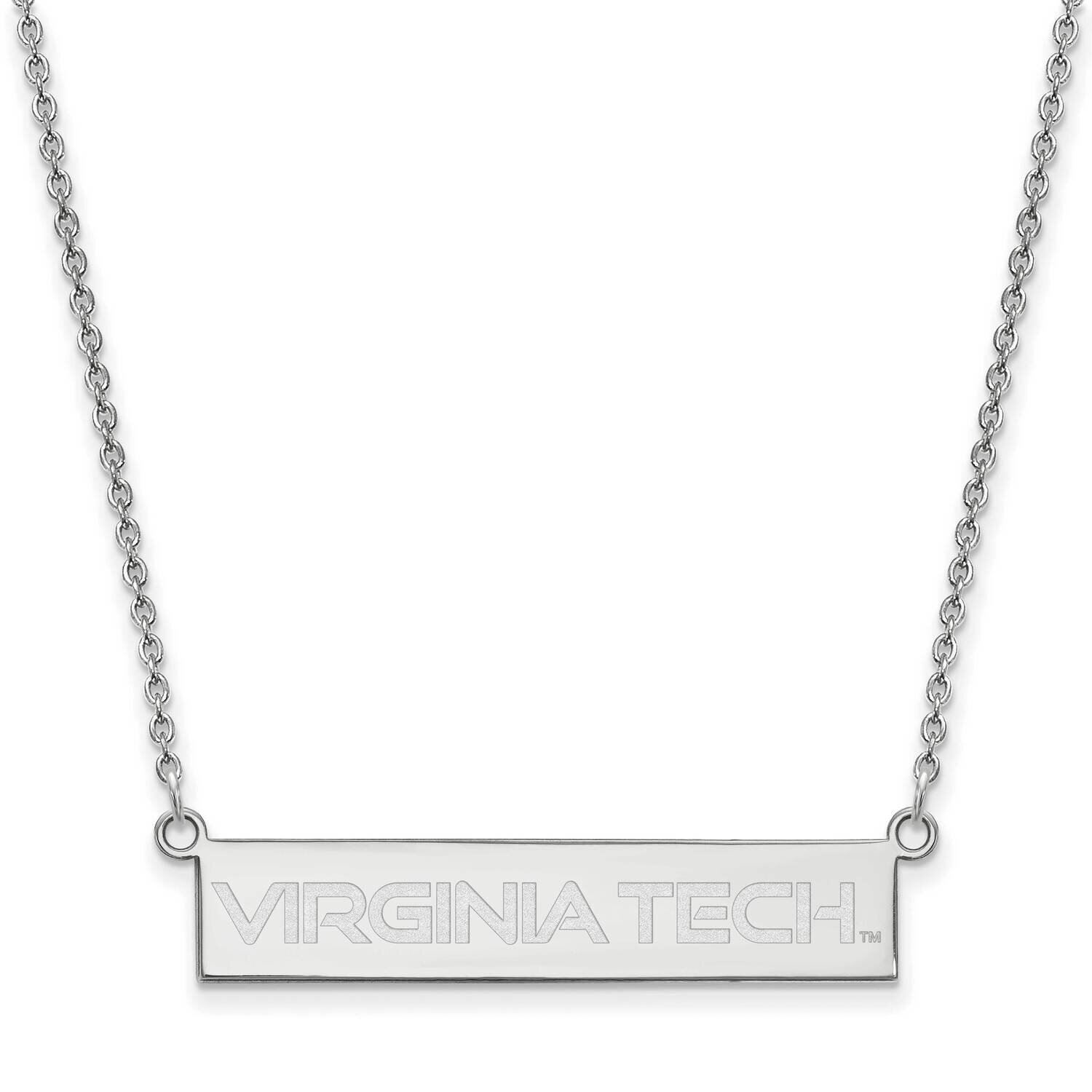 Virginia Tech Small Bar Necklace Sterling Silver Rhodium-plated SS082VTE-18, MPN: SS082VTE-18, 1911…