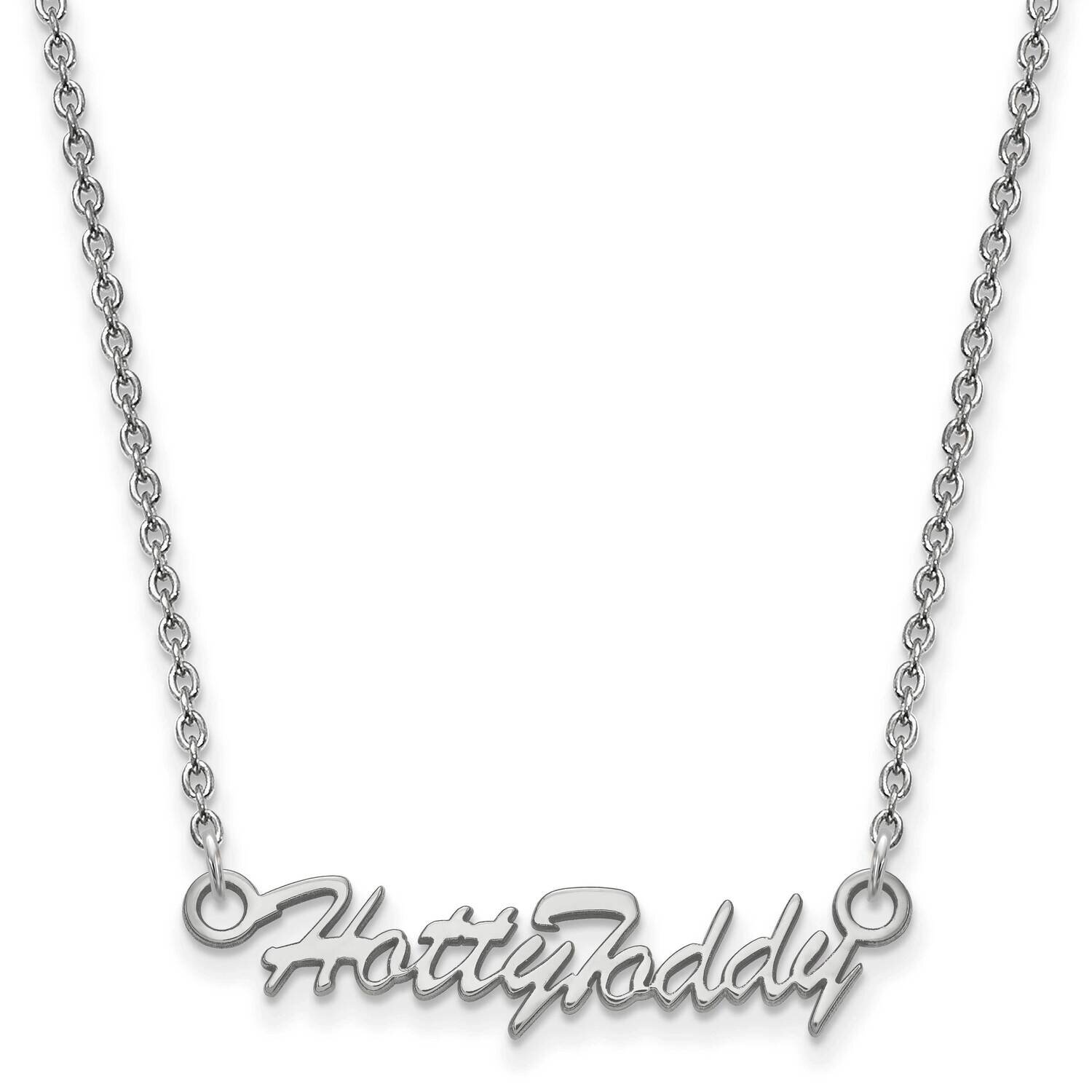 University of Mississippi Small Pendant with Necklace Sterling Silver Rhodium-plated SS083UMS-18, M…