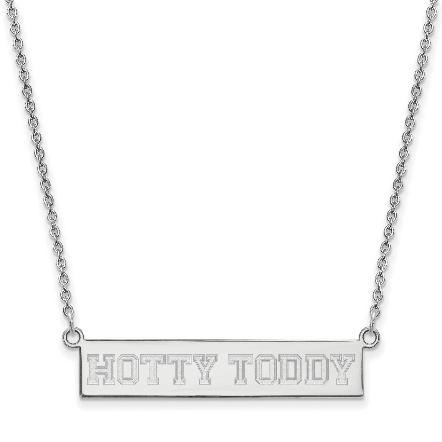 University of Mississippi Small Bar Necklace Hottytoddy Sterling Silver Rhodium-plated SS084UMS-18,…