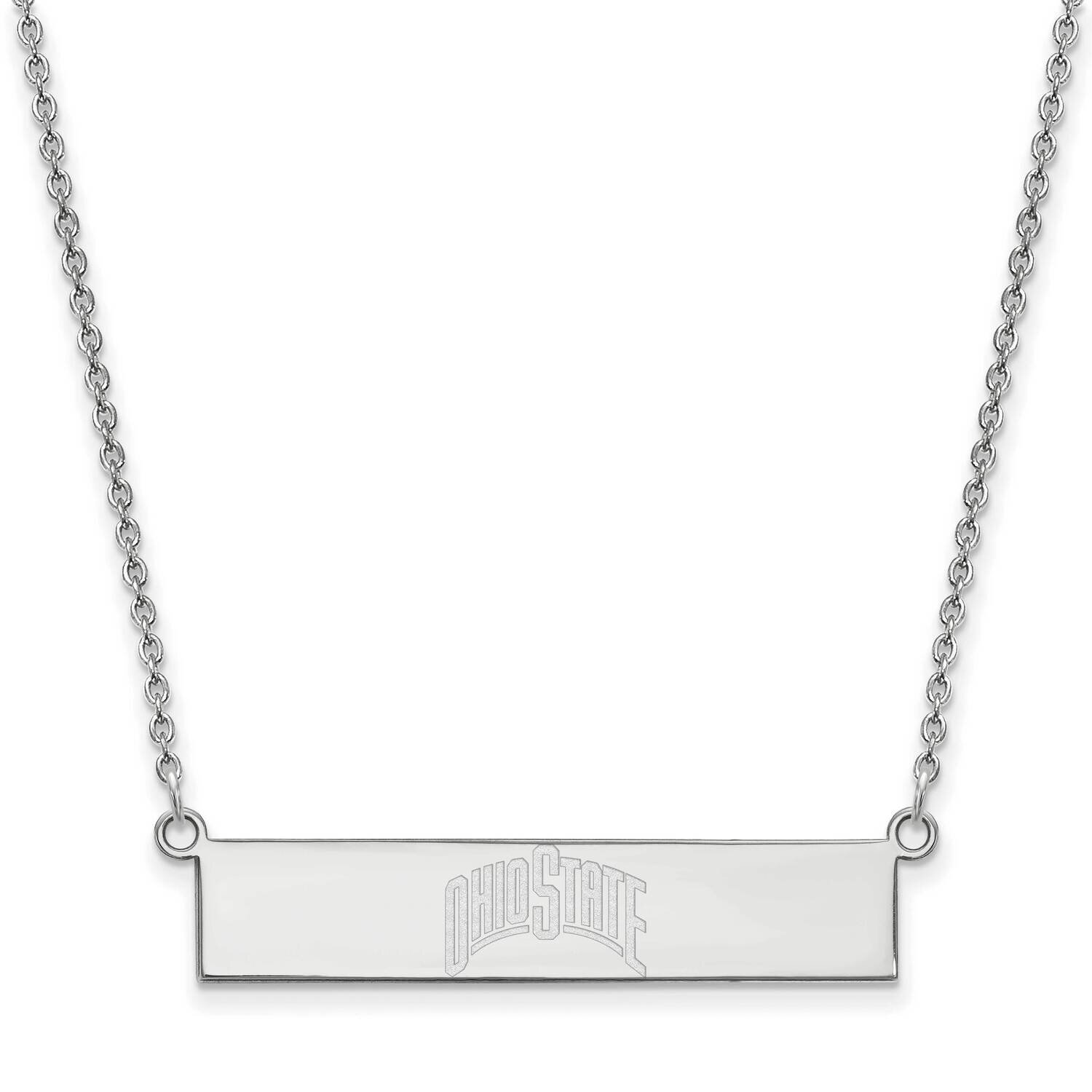 The Ohio State University Small Bar Necklace Sterling Silver Rhodium-plated SS092OSU-18