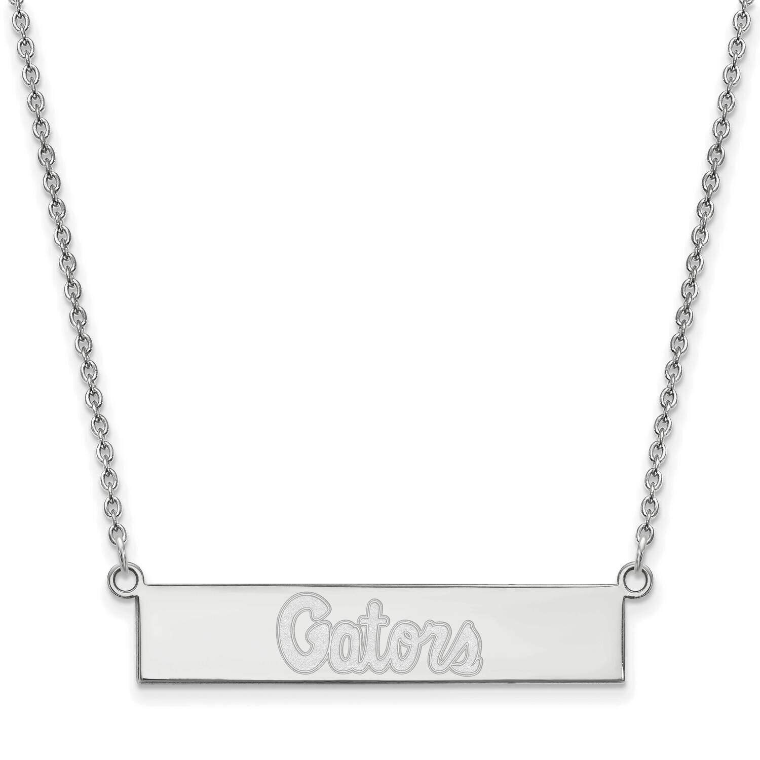 University of Florida Small Bar Necklace Sterling Silver Rhodium-plated SS093UFL-18, MPN: SS093UFL-…