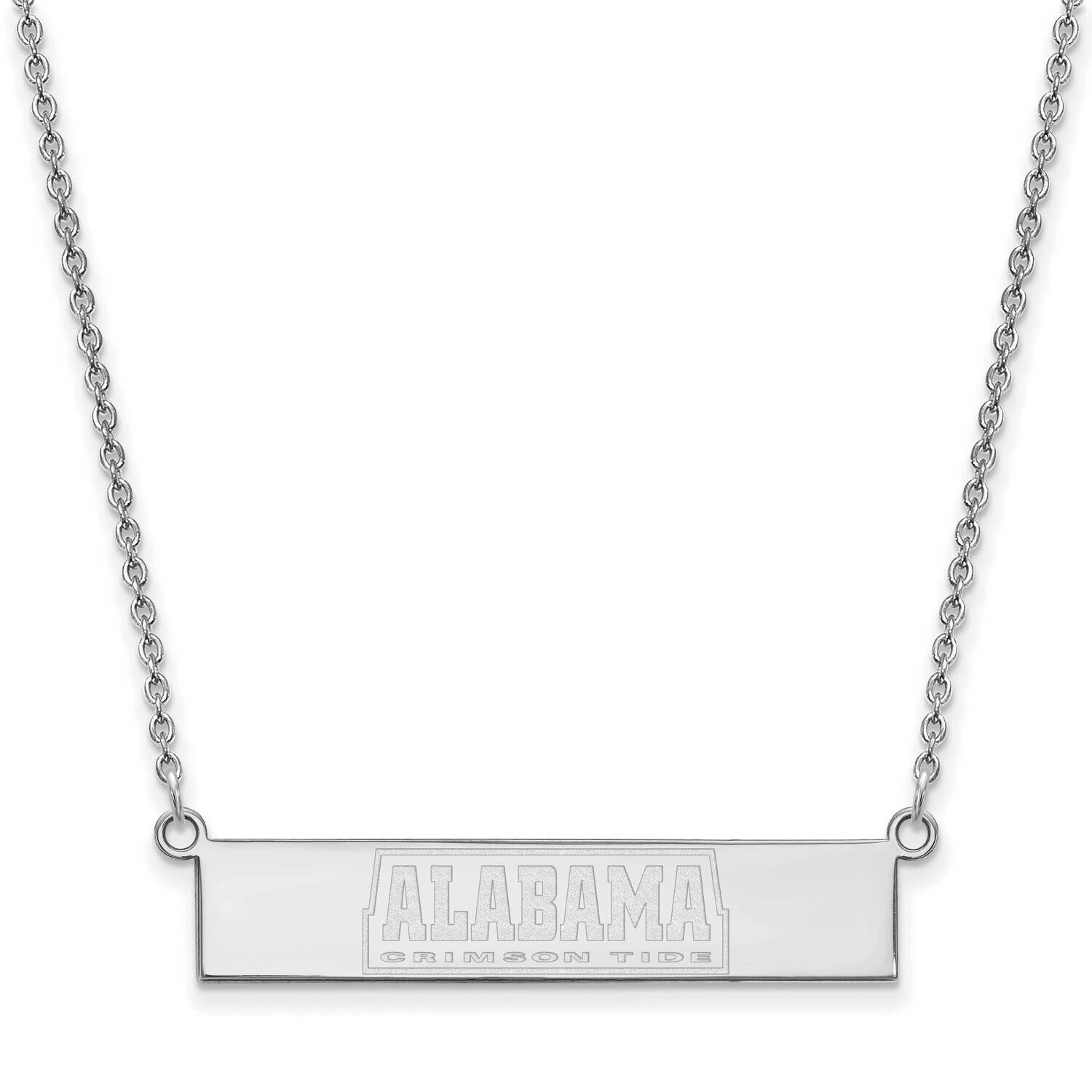 The University of Alabama Small Bar Necklace Sterling Silver Rhodium-plated SS094UAL-18, MPN: SS094…