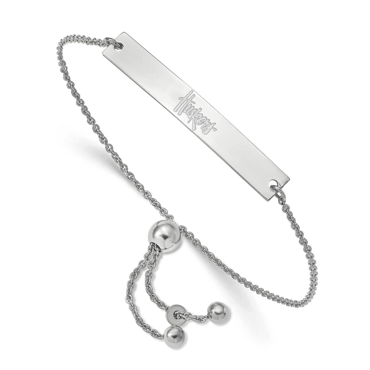 University of Nebraska Small Bar Adjustable Bracelet Sterling Silver SS099UNE-9, MPN: SS099UNE-9, 1…