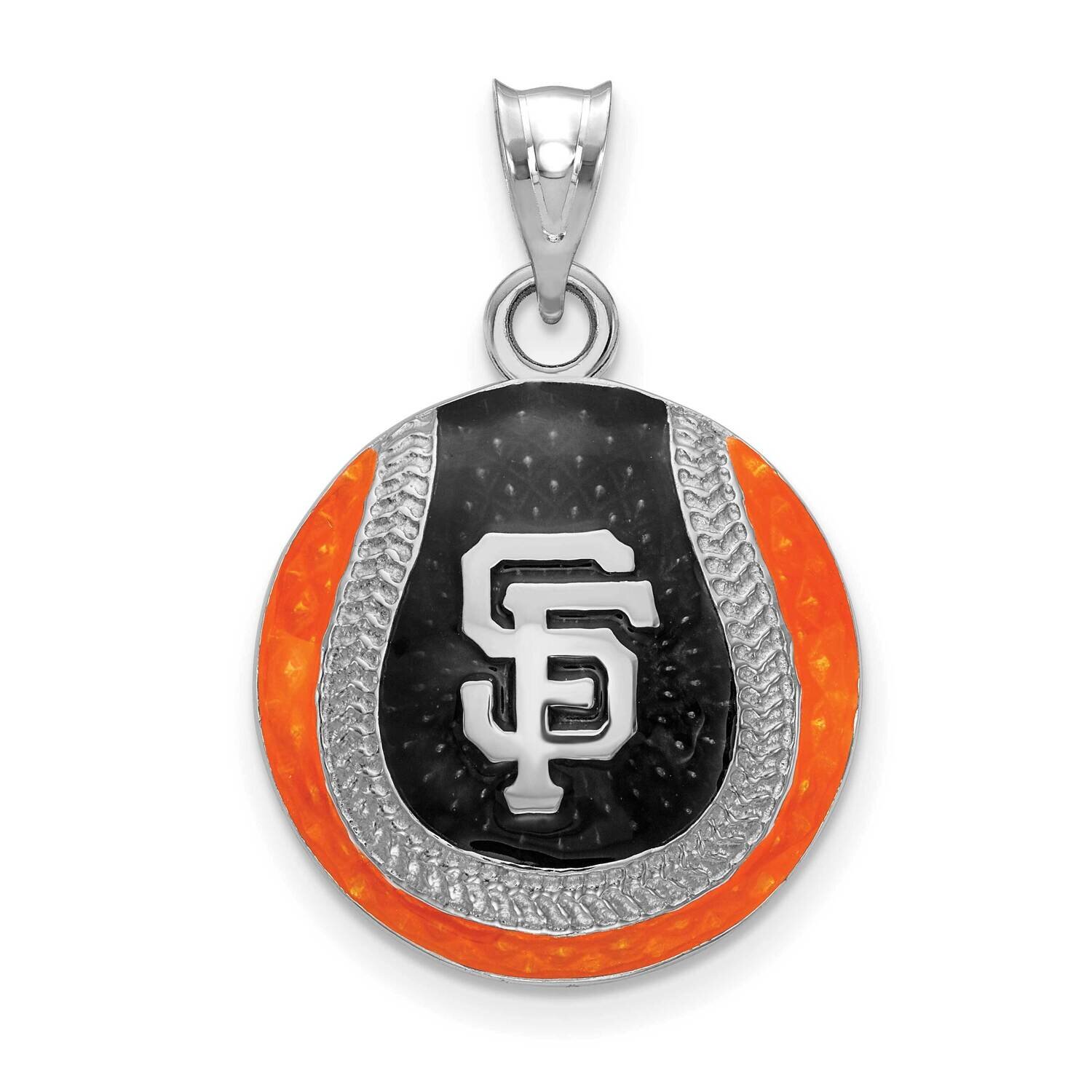 MLB San Francisco Giants Enamel Baseball Pendant Sterling Silver Rhodium-plated SS519GIT, MPN: SS51…