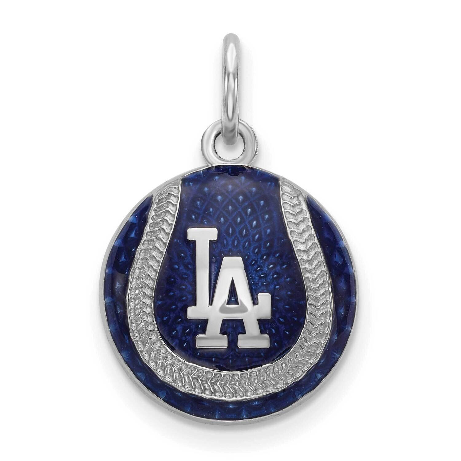 MLB Los Angeles Dodgers Enameled Baseball Charm Sterling Silver Rhodium-plated SS520DOD