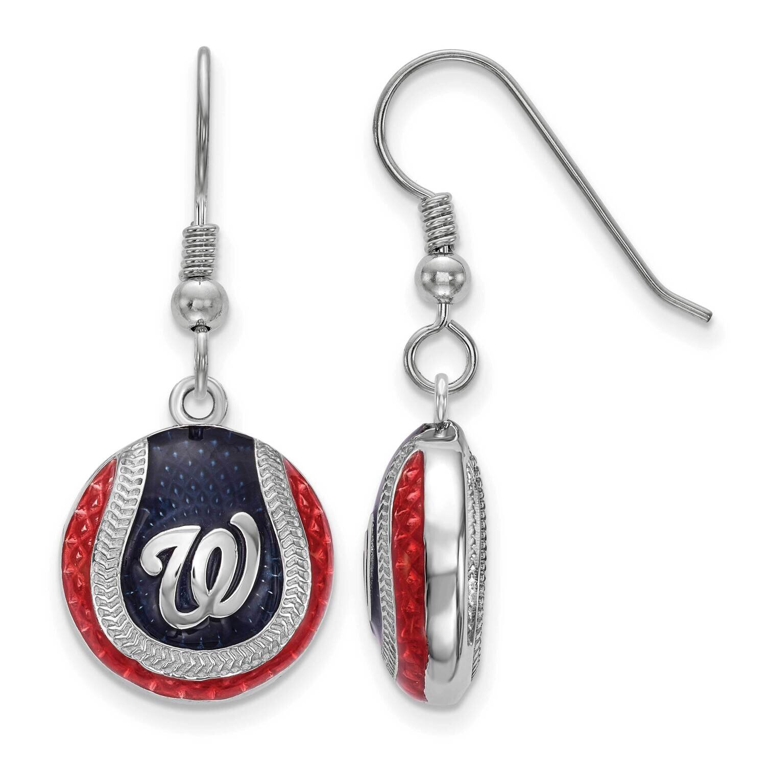 MLB Washington Nationals Dome Enamel Earrings Gold-plated Sterling Silver SS521NAT, MPN: SS521NAT, …