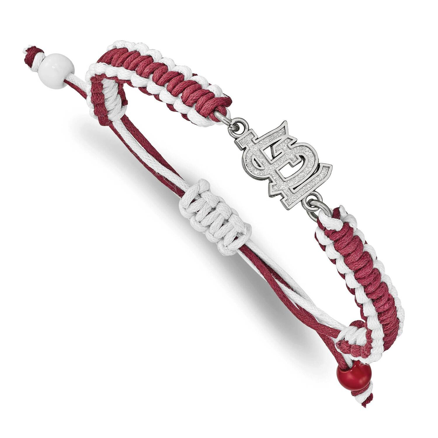 MLB St. Louis Cardinals Adjustable Cord Bracelet Stainless Steel ST514CRD