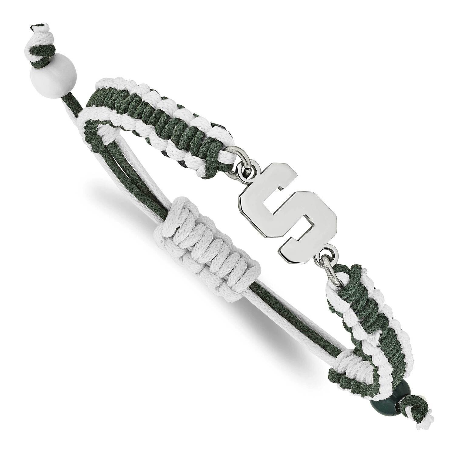 Michigan State University Adjustable Cord Bracelet Stainless Steel ST514MIS, MPN: ST514MIS, 1911019…
