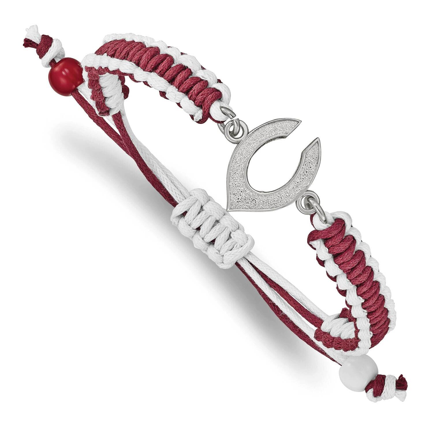 MLB Cincinnati Reds Adjustable Cord Bracelet Stainless Steel ST514RDS
