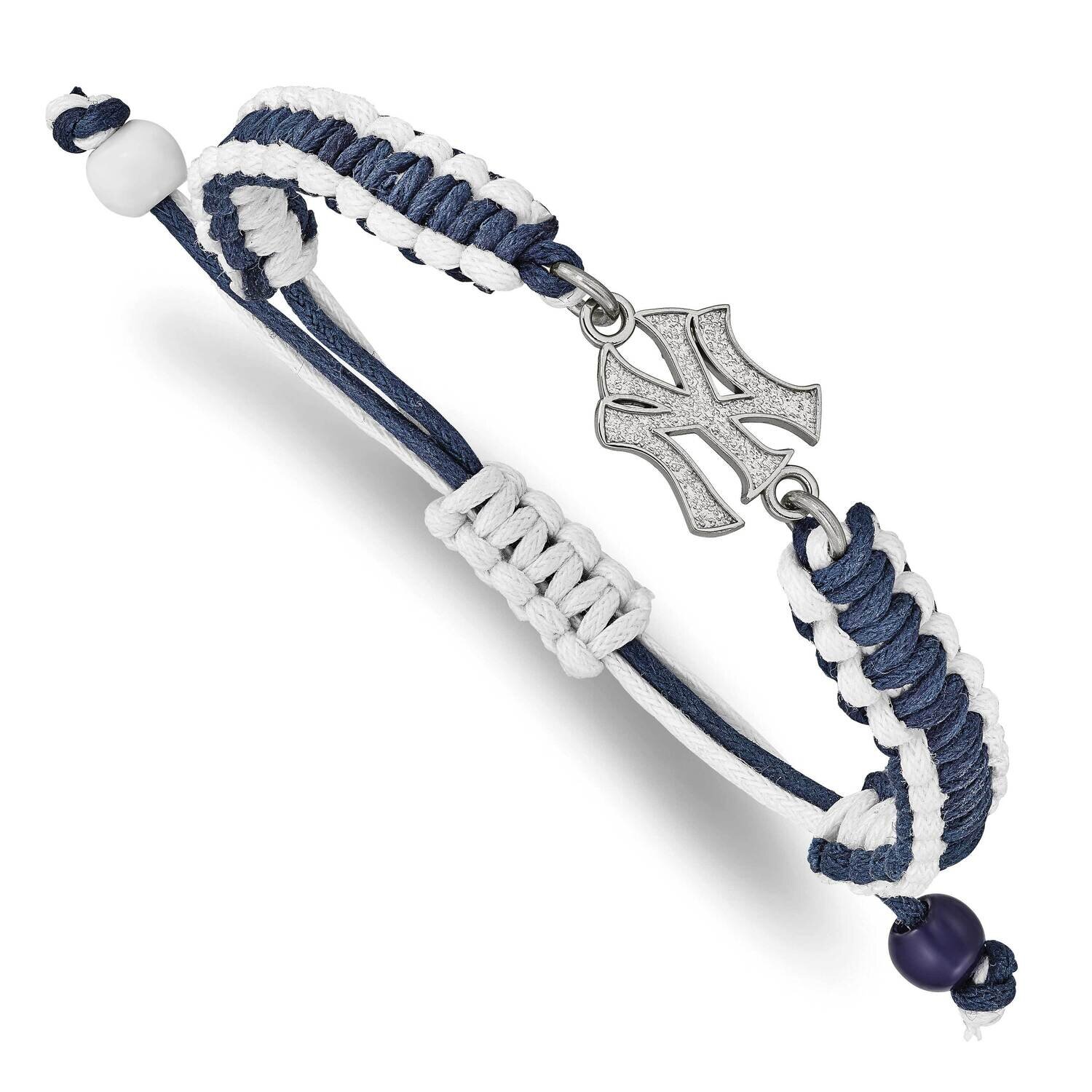 MLB New York Yankees Adjustable Cord Bracelet Stainless Steel ST514YAN