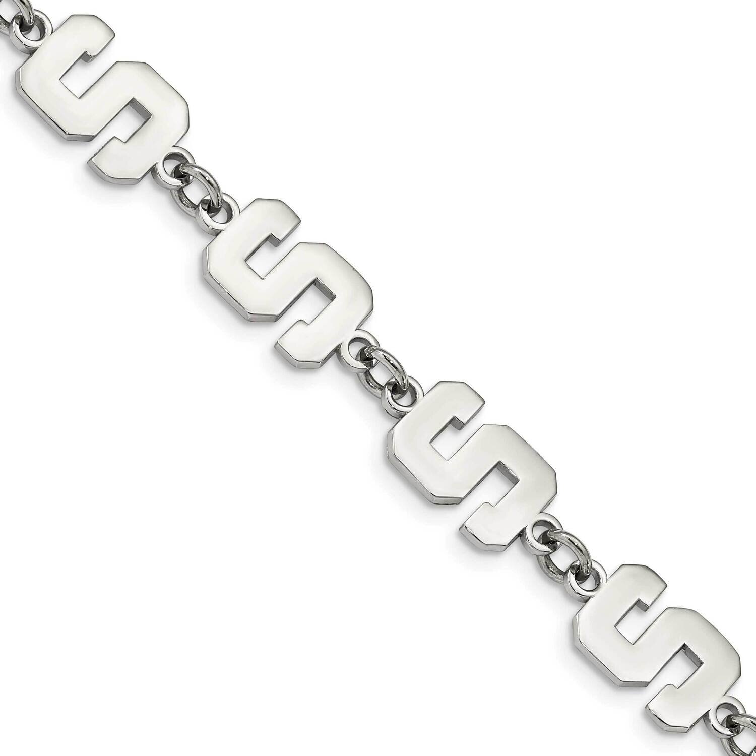 Michigan State University Logo Link with 1.5 In Extender Bracelet Stainless Steel ST515MIS, MPN: ST…