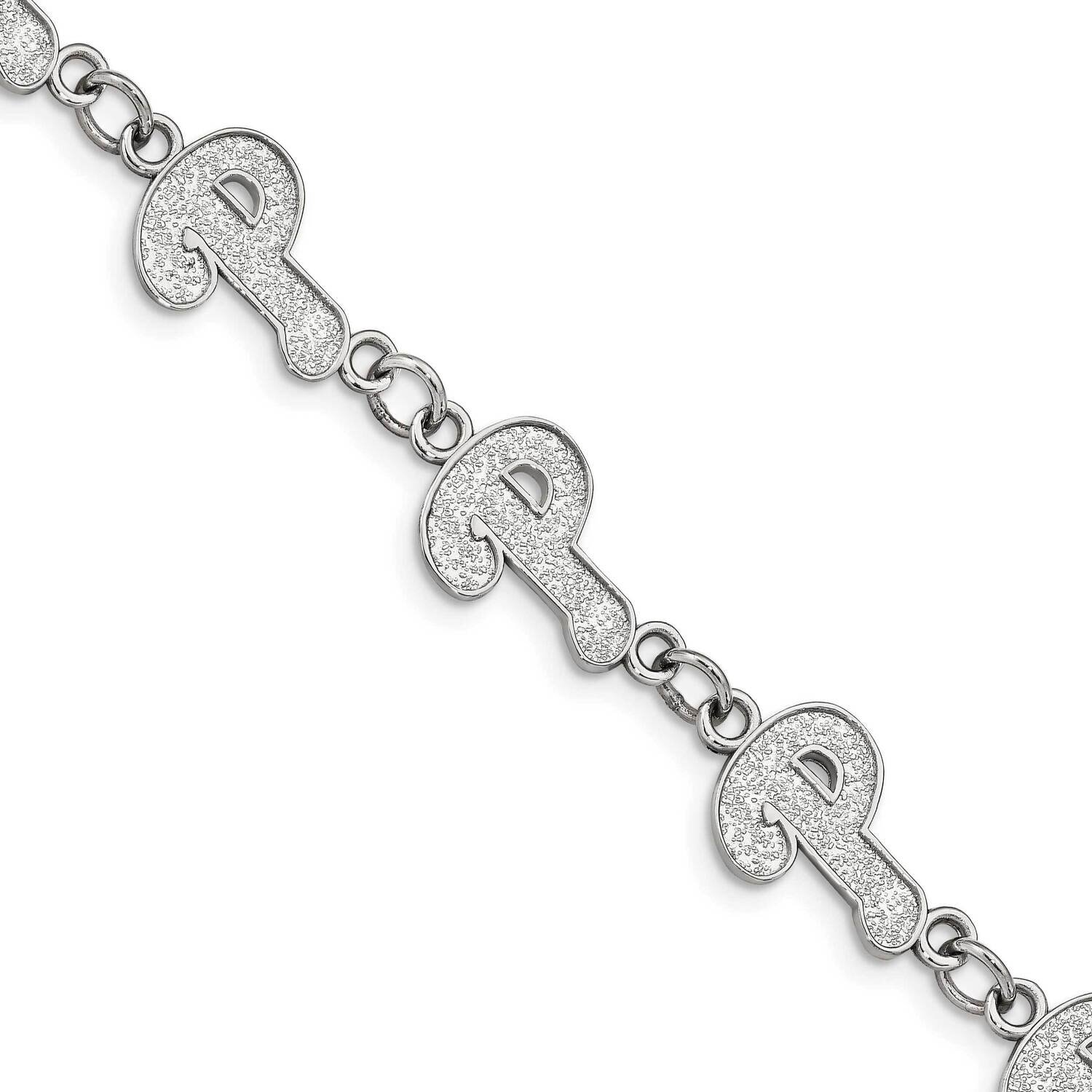 MLB Philadelphia Phillies Logo with 1.5 In Extender Link Bracelet Stainless Steel ST515PHI, MPN: ST…