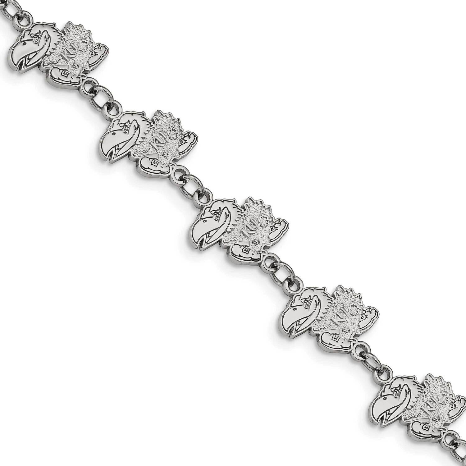 University of Kansas Logo Link with 1.5 In Extender Bracelet Stainless Steel ST515UKS, MPN: ST515UK…