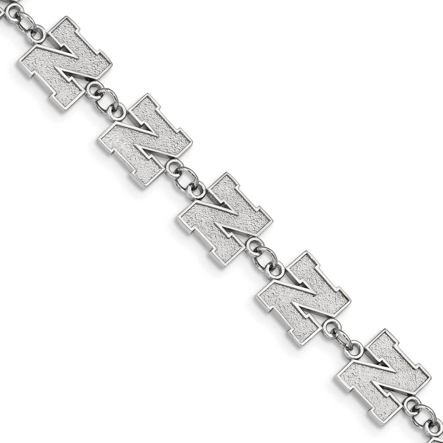 University of NeBraceletska Logo Link with 1.5 In Extender Bracelet Stainless Steel ST515UNE, MPN: …