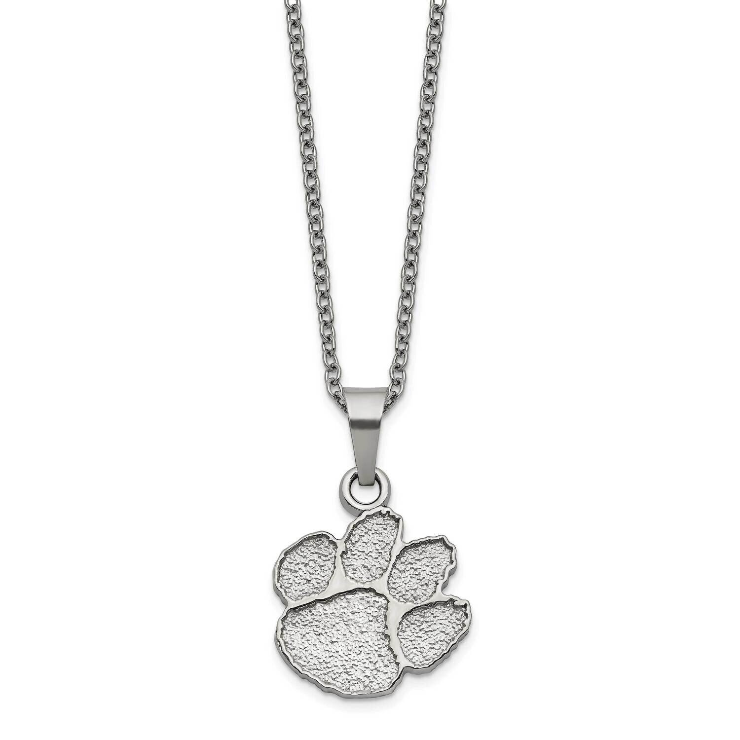 Clemson University Pendant & Chain with 2 inch Extender Neck Stainless Steel ST516CU