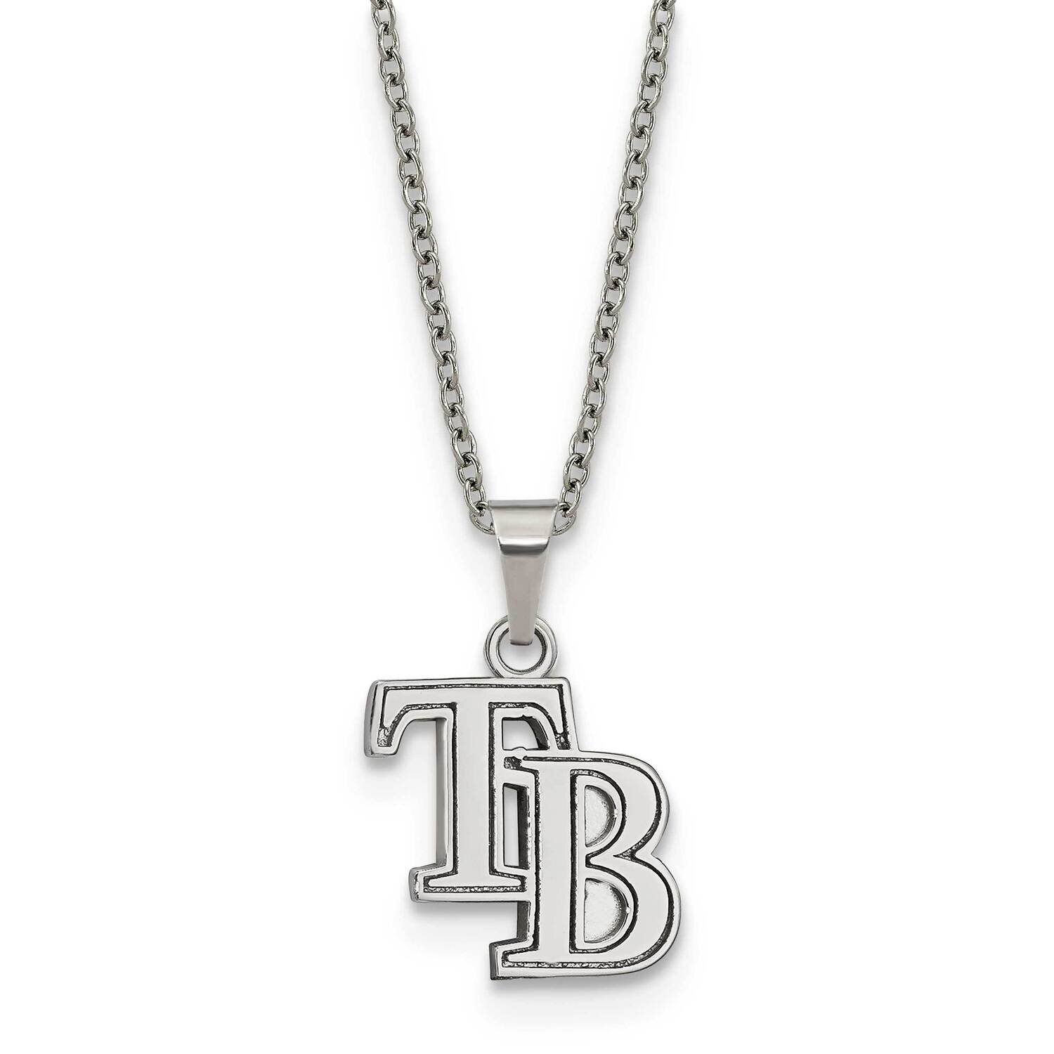 MLB Tampa Bay Rays Pendant with 2 inch Extender Necklace Stainless Steel ST516DEV