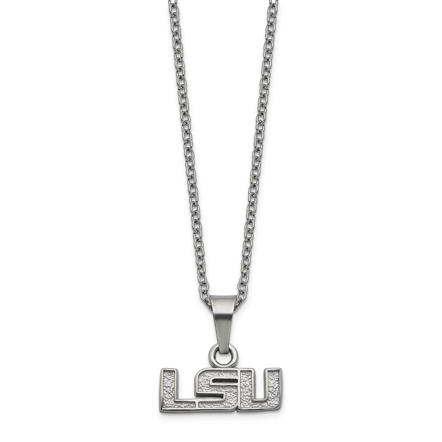 Lsu Pendant &amp; Chain with 2 inch Extender Necklace Stainless Steel ST516LSU