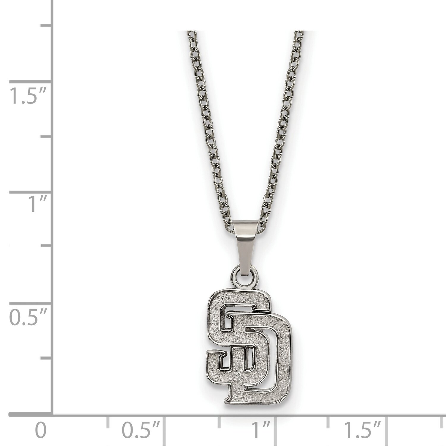 MLB San Diego Padres Pendant with 2 inch Extender Necklace Stainless Steel ST516PAD