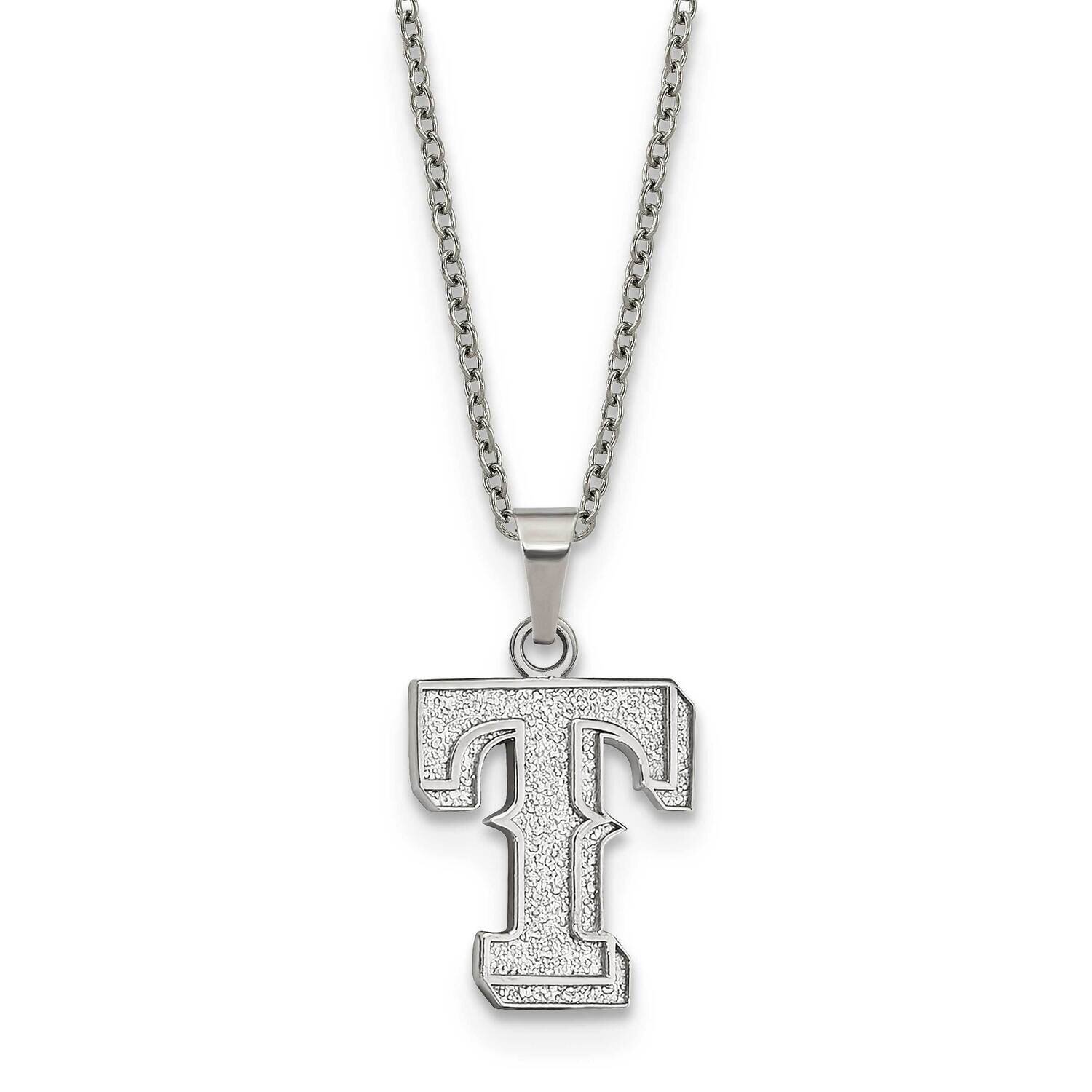 MLB Texas Rangers Pendant with 2 inch Extender Necklace Stainless Steel ST516RAN