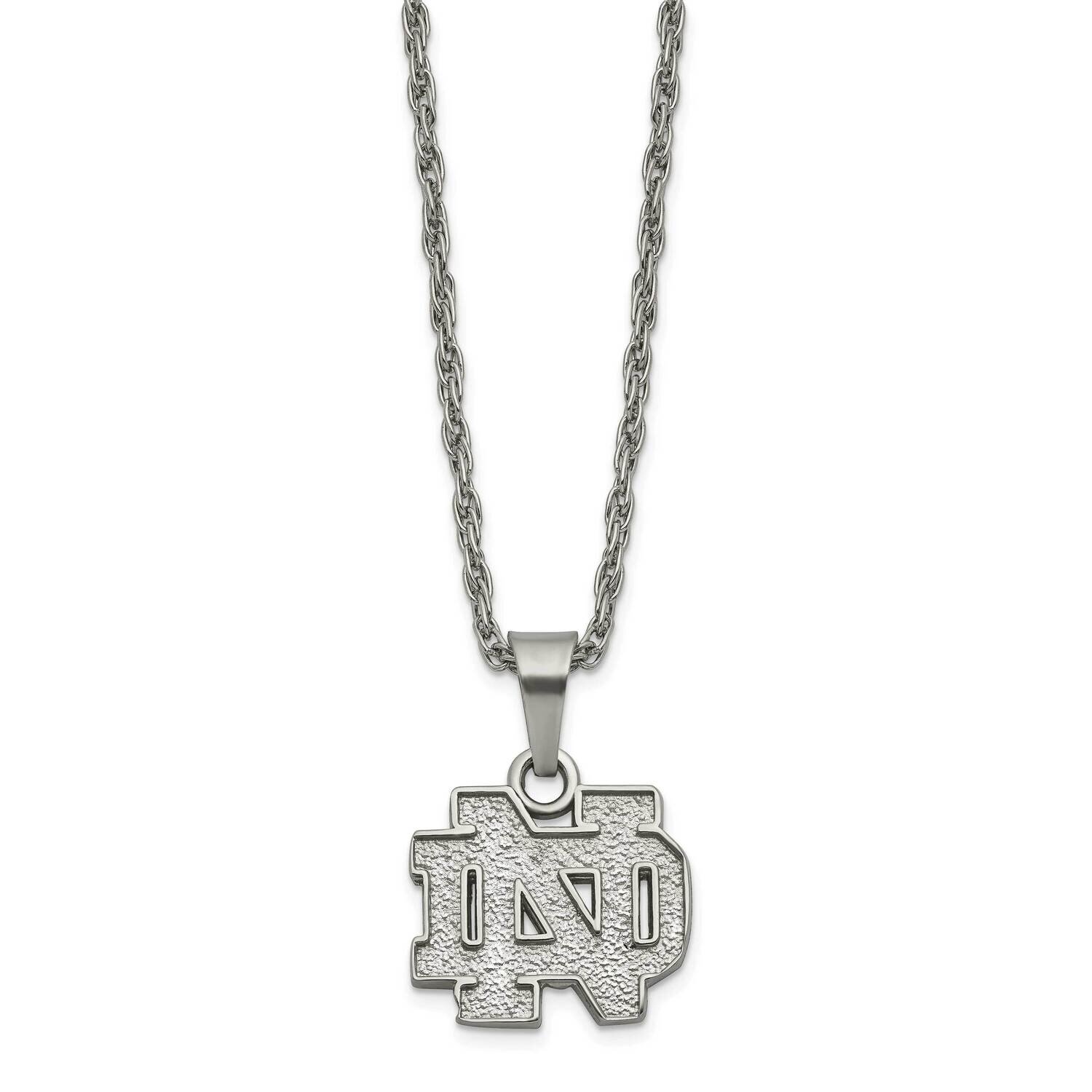 University of Notre Dame Pendant &amp; Chain with 2 inch Extender Neck Stainless Steel ST516UND