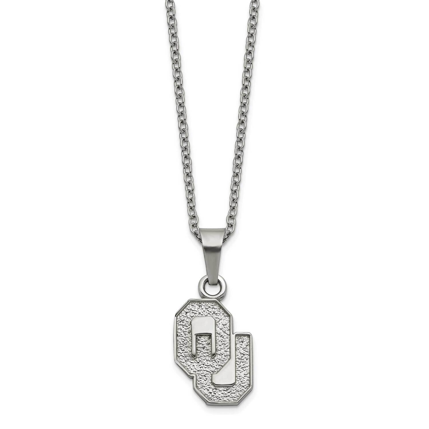 The University of Oklahoma Pendant &amp; Chain with 2 In E Stainless Steel ST516UOK