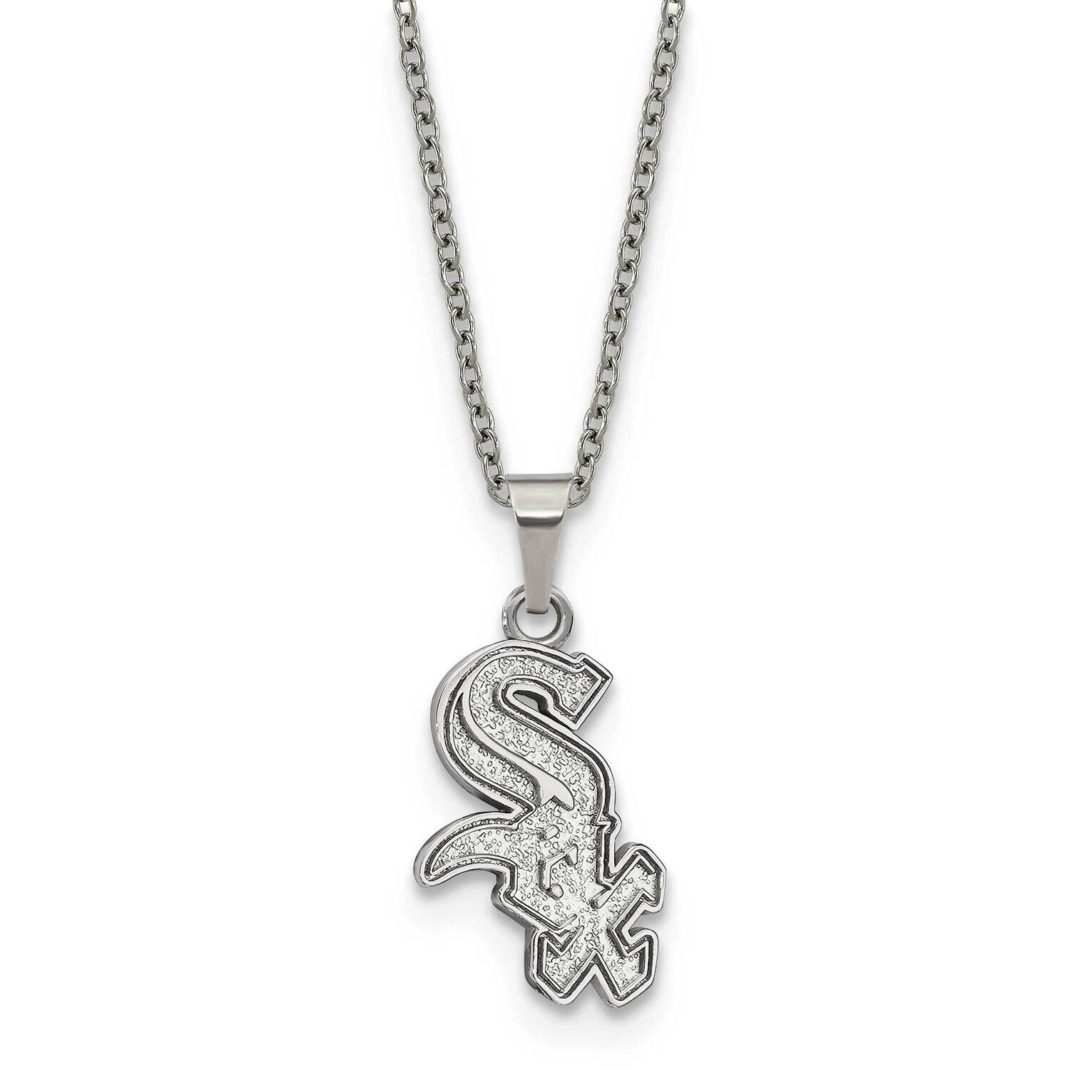 MLB Chicago White Sox Pendant On 2 inch Extender Necklace Stainless Steel ST516WHI