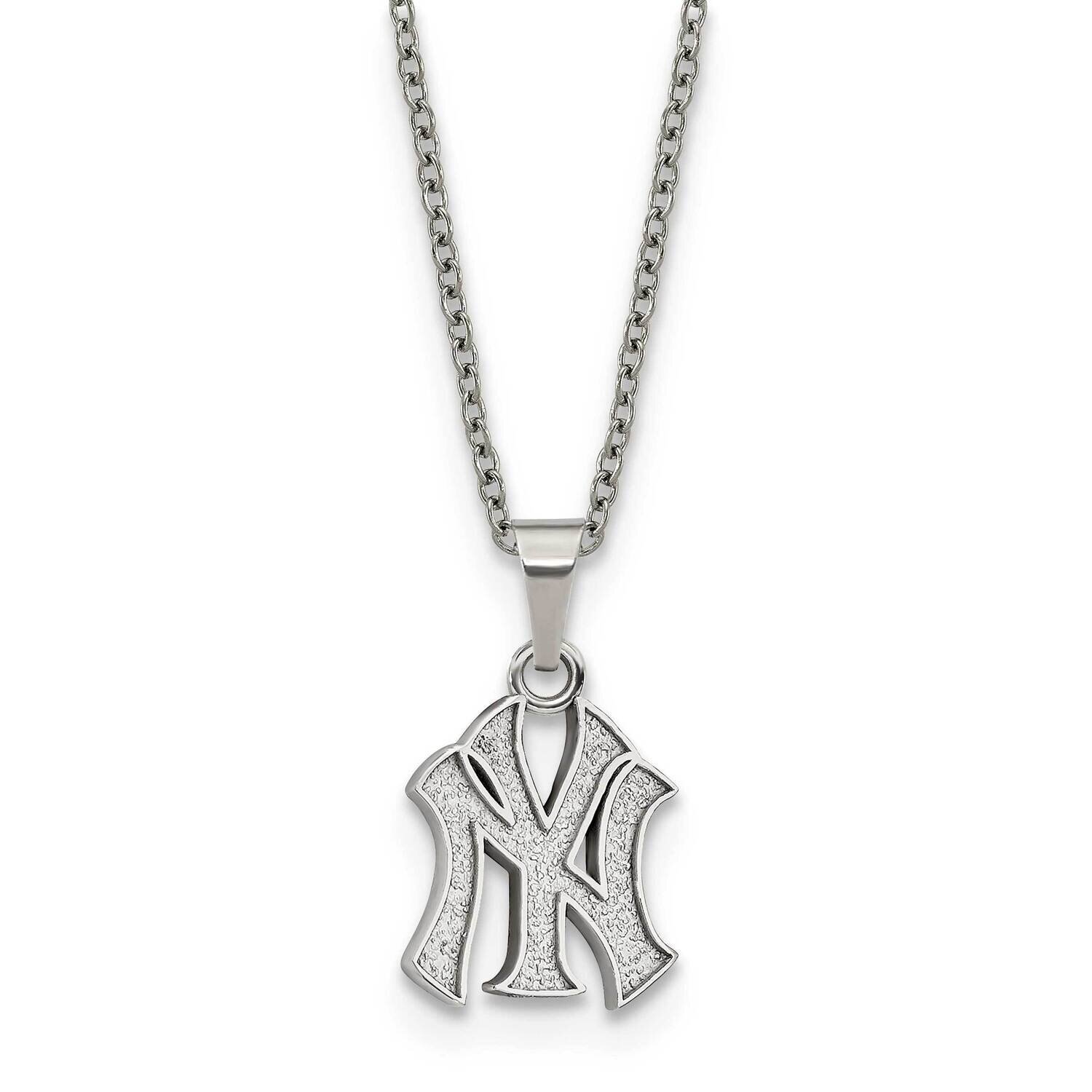 MLB New York Yankees On Chain with 2 inch Extender Necklace Stainless Steel ST516YAN