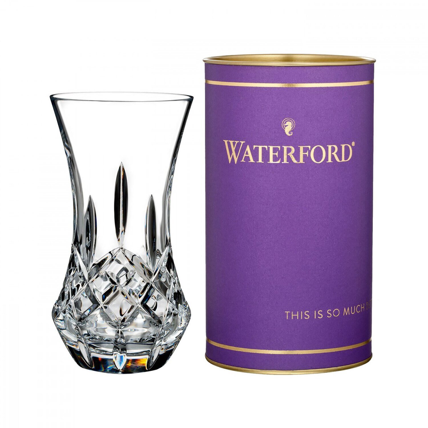 Waterford Giftology Lismore 'Bon Bon' Vase 6 Inch Purple Tube 40016059