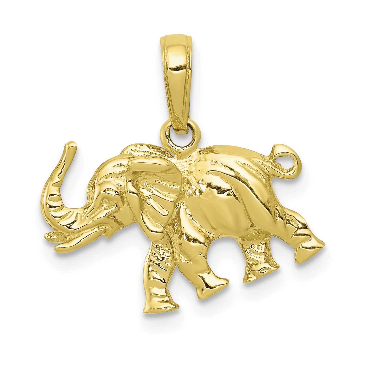 Satin 3-D Elephant Pendant 10k Gold 10C2365