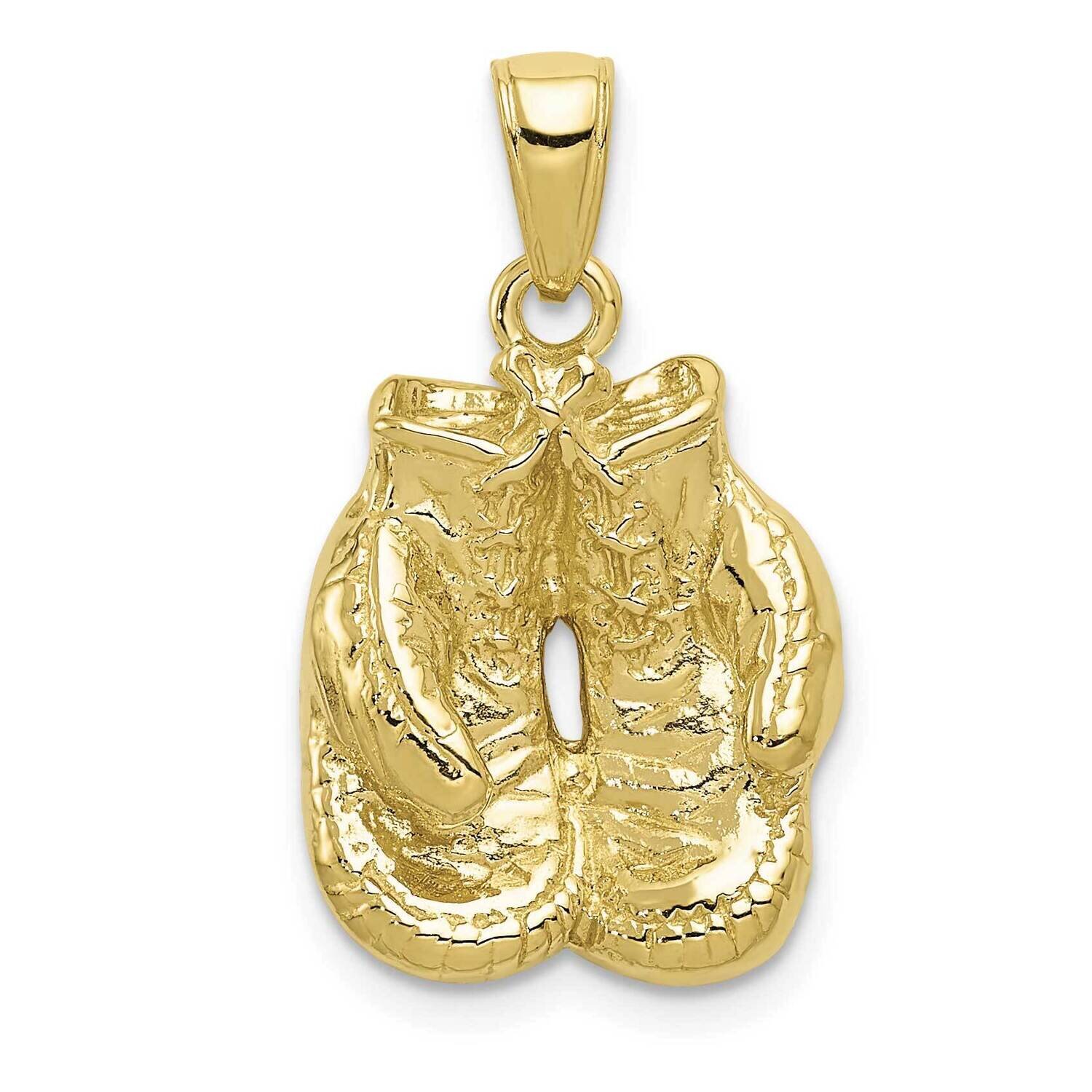 Open-Backed Boxing Gloves Pendant 10k Gold Solid Polished 10C2642, MPN: 10C2642,