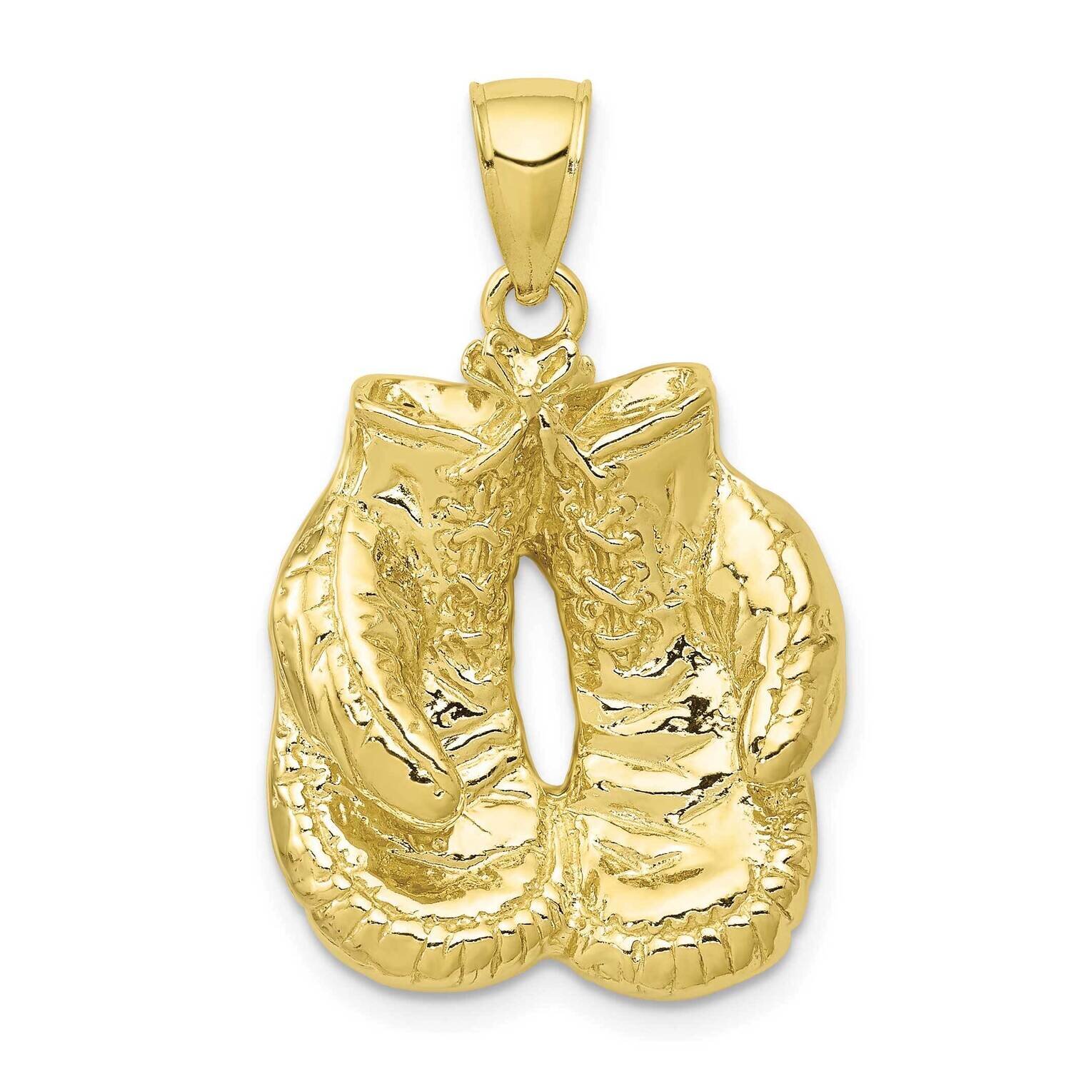 Open-Backed Boxing Gloves Pendant 10k Gold Solid Polished 10C2644, MPN: 10C2644,