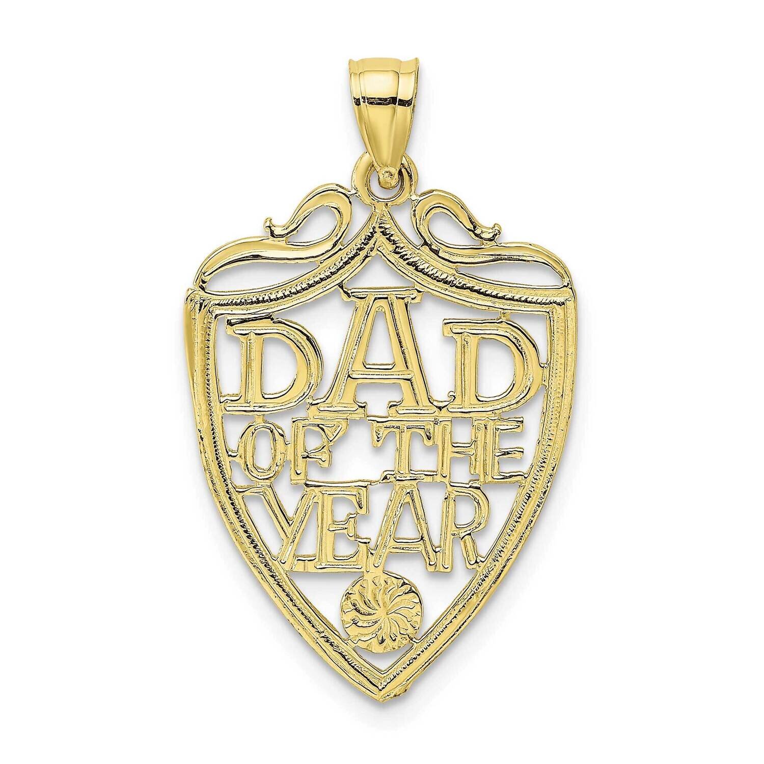 Dad of The Year Plaque Pendant 10k Gold 10C3018, MPN: 10C3018,