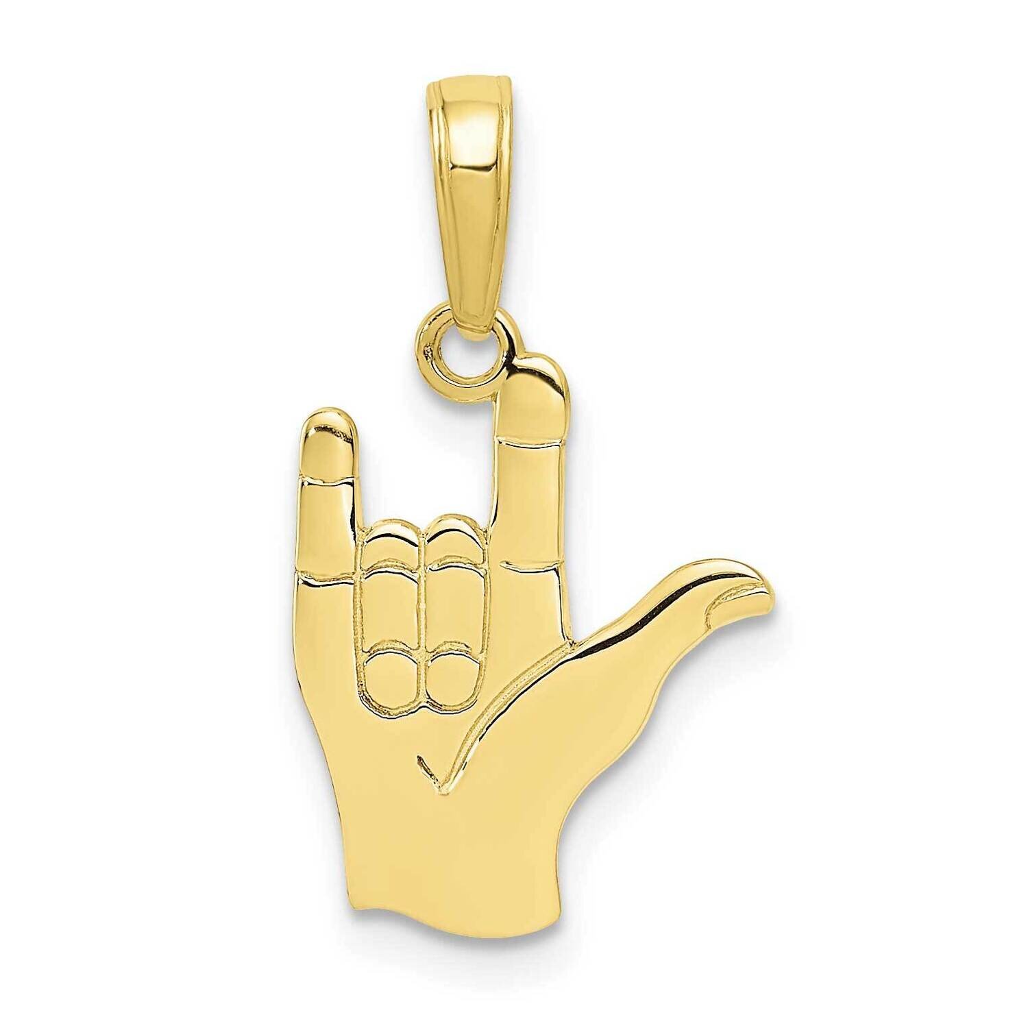 I Love You Hand Sign Language Pendant 10k Gold 10C3055, MPN: 10C3055,